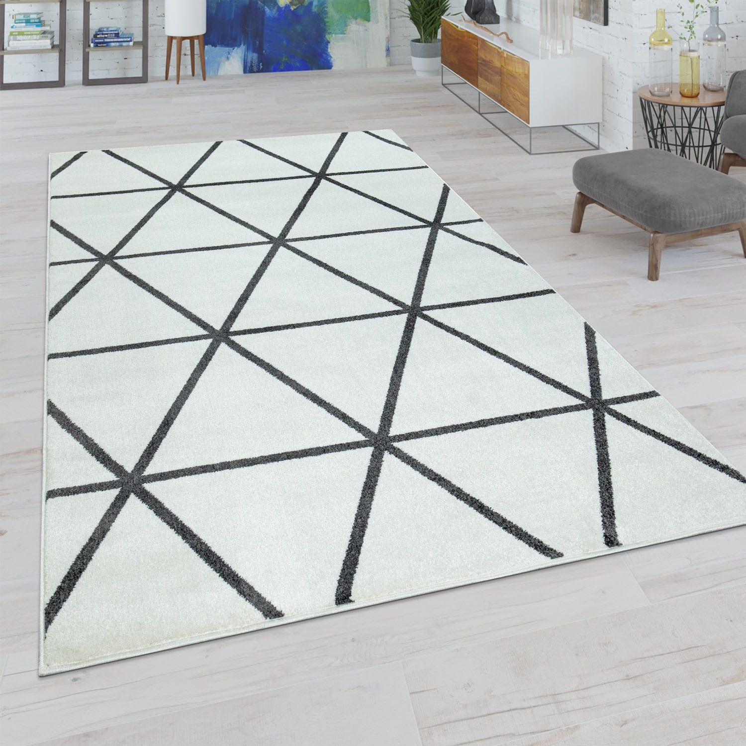 Paco Home Teppich Muster, rechteckig, Design, Pastellfarben, Rauten OTTO-Shop Skandi 401«, im Teppich, Kurzflor »Stella