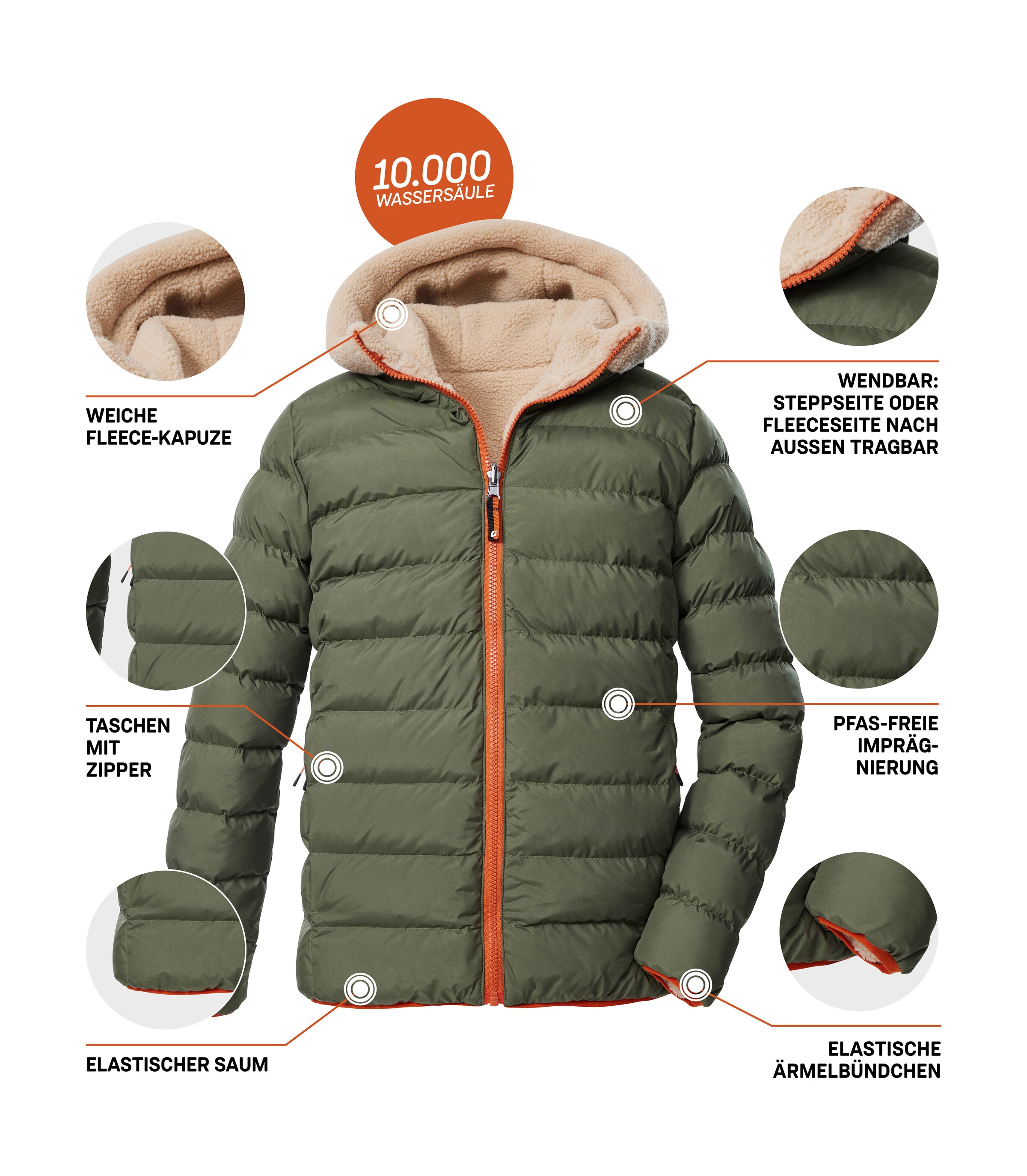 Killtec Wendejacke »KOW 231 BYS JCKT« Wendbare Kinderjacke, wasser- und windabweisend, reflektierend