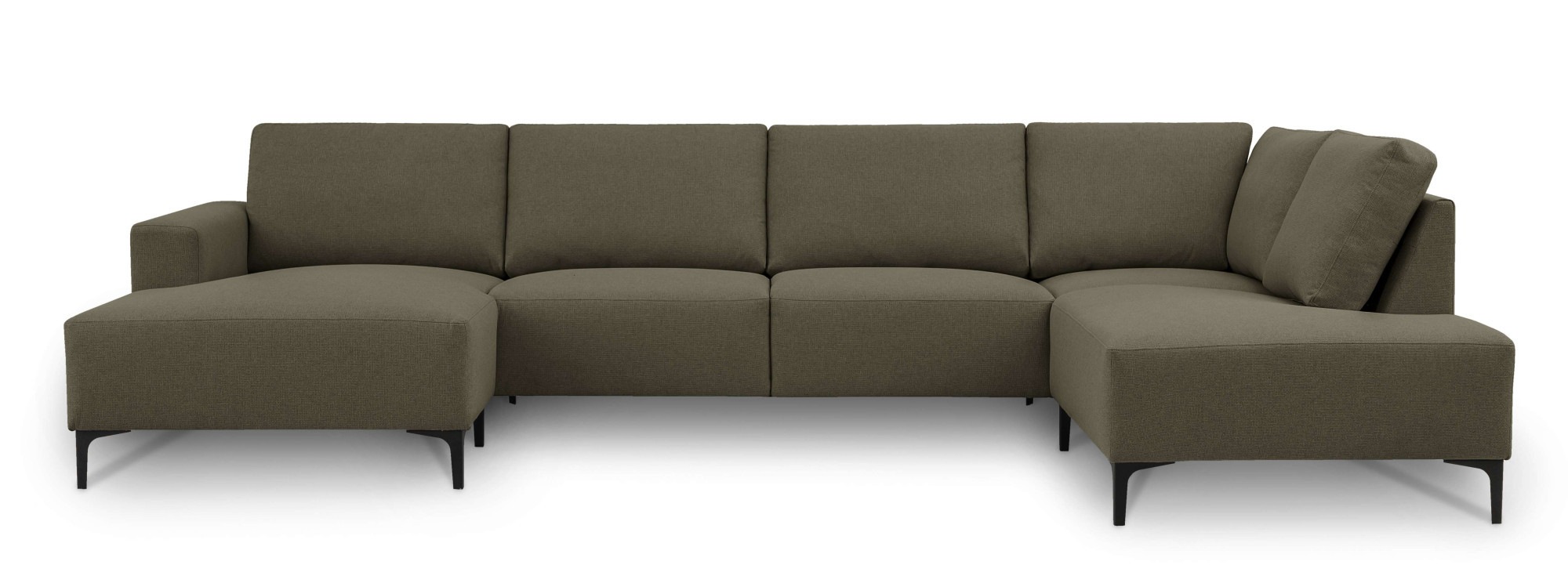 Home affaire Wohnlandschaft »Tournon U-Form, XXL Sofa, Breite 333 cm, Webstoff, Chenille« Designsofa im nordischen Stil, Wellenunterfederung, Metallfüße