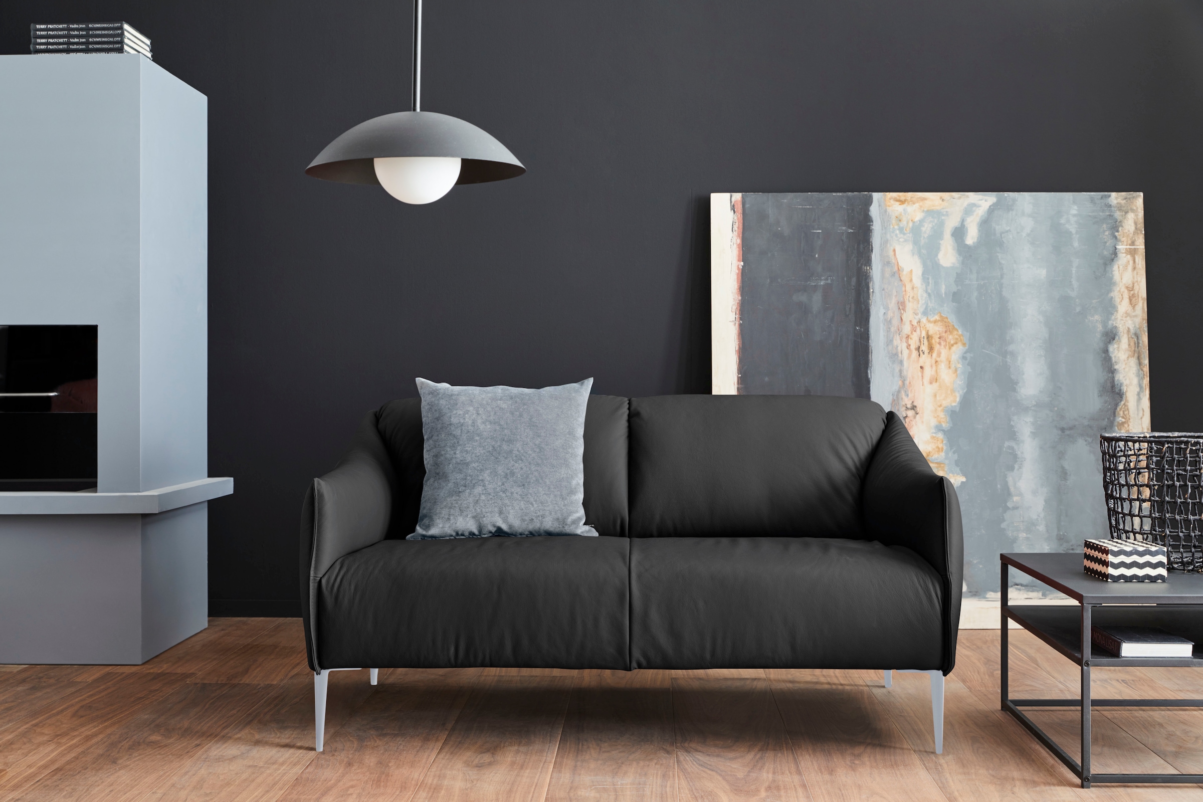 W.SCHILLIG 2-Sitzer »sally Design-Sofa, Loungesofa, bequem, schmale Armlehnen, Breite 154cm« mit Metallfüßen in Silber matt, Breite 154 cm