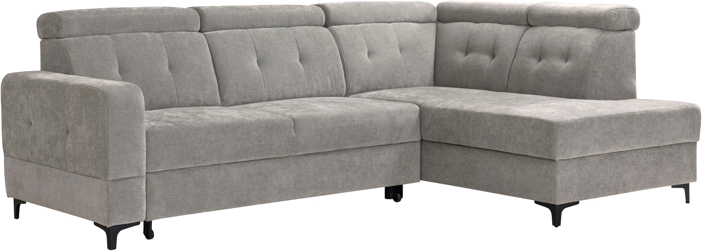 exxpo - sofa fashion Ecksofa »Monte, Kopfteile verstellbar, optional mit Bettfunktion & Bettkasten« L- Form, mit Kopfteilverstellung, optional Bettfunktion und Bettkasten