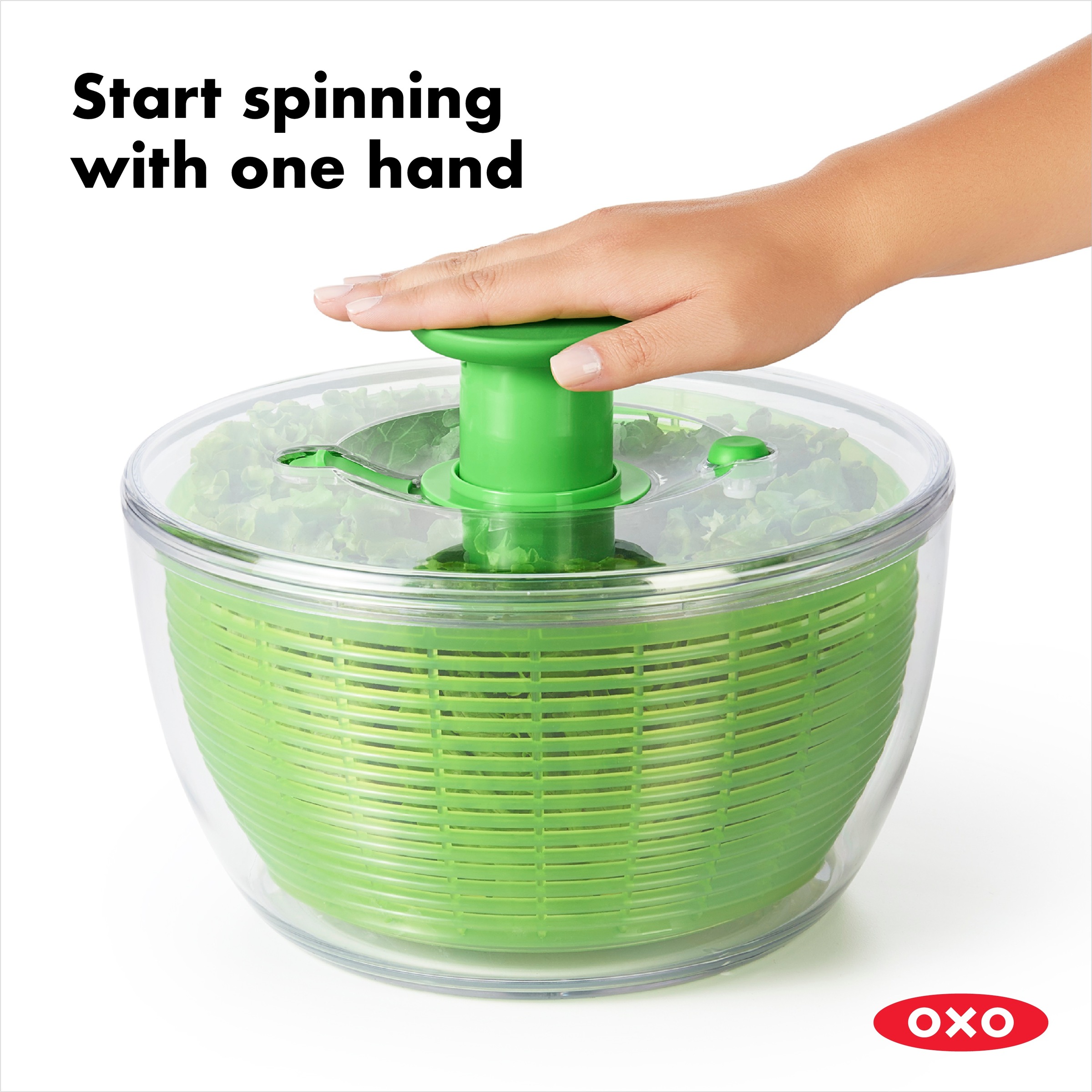 OXO Good Grips Salatschleuder, mit Sieb, Deckel, zum Trocknen von Salat