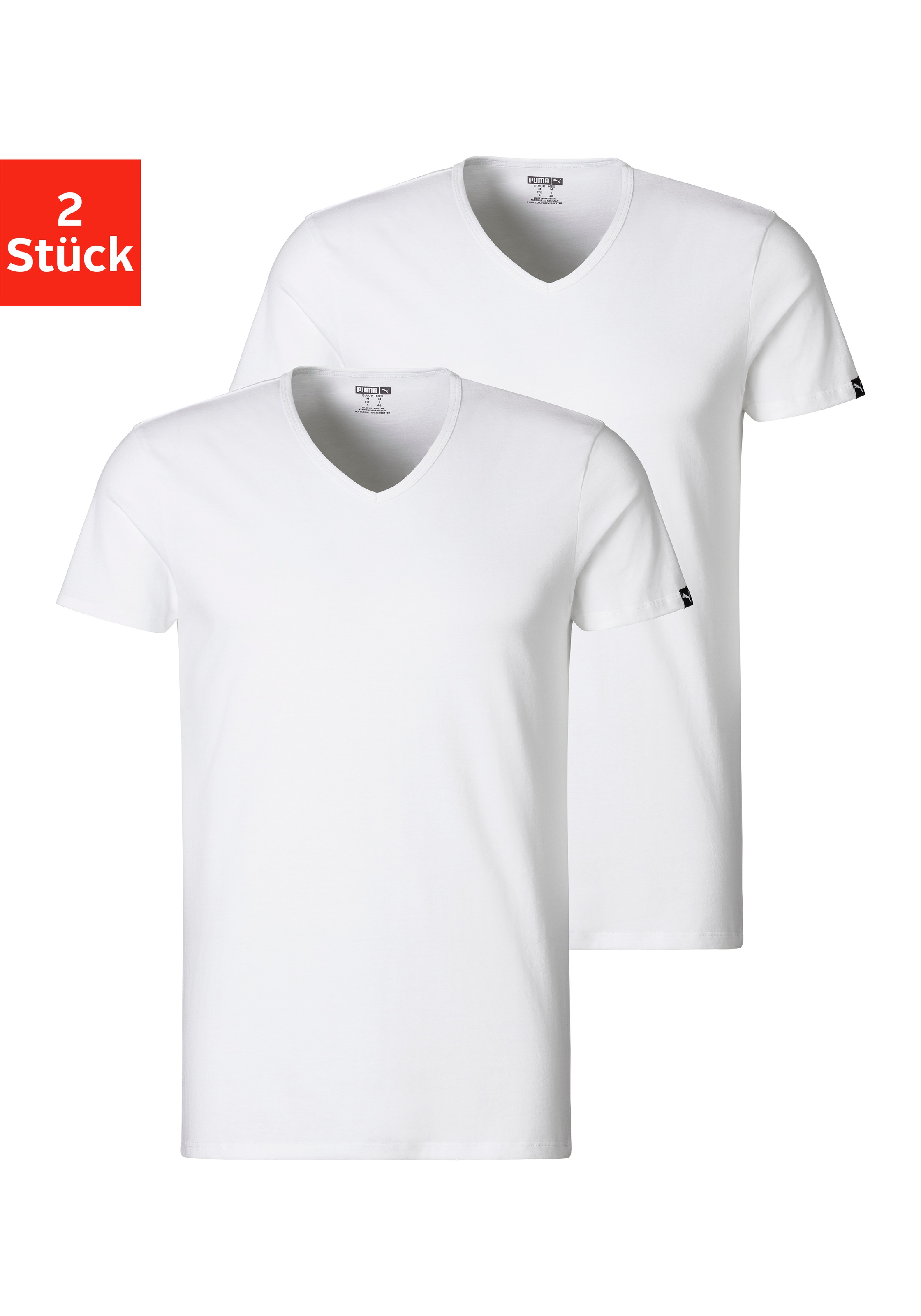 PUMA V-Shirt, (Packung, 2er-Pack)