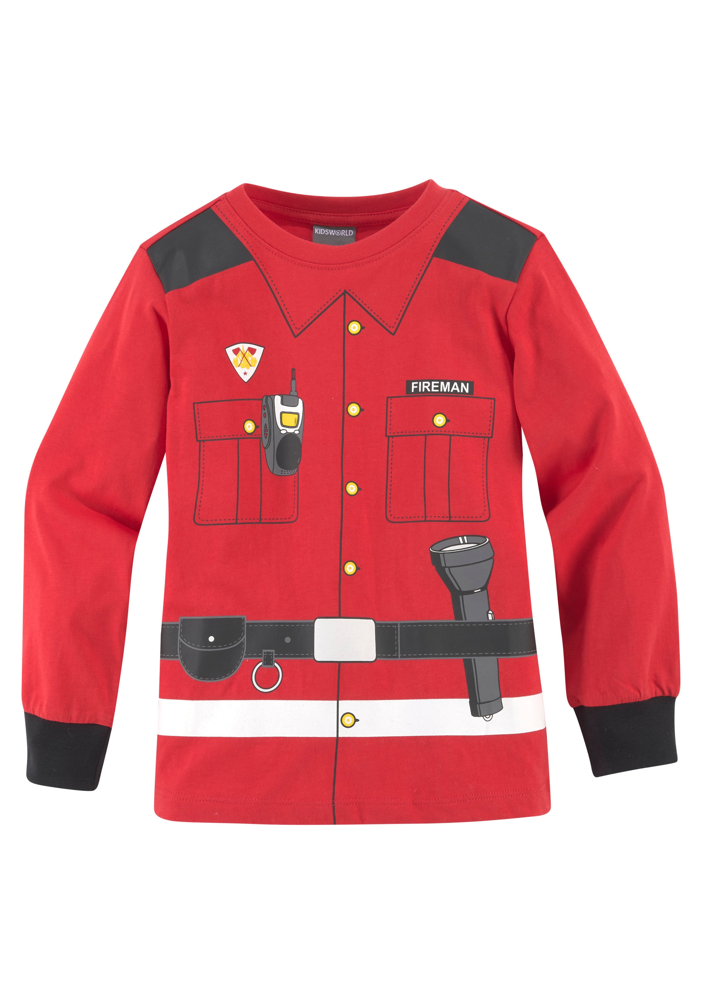 KIDSWORLD Langarmshirt »FEUERWEHR«, Uniform-Druck online bei OTTO | Rundhalsshirts