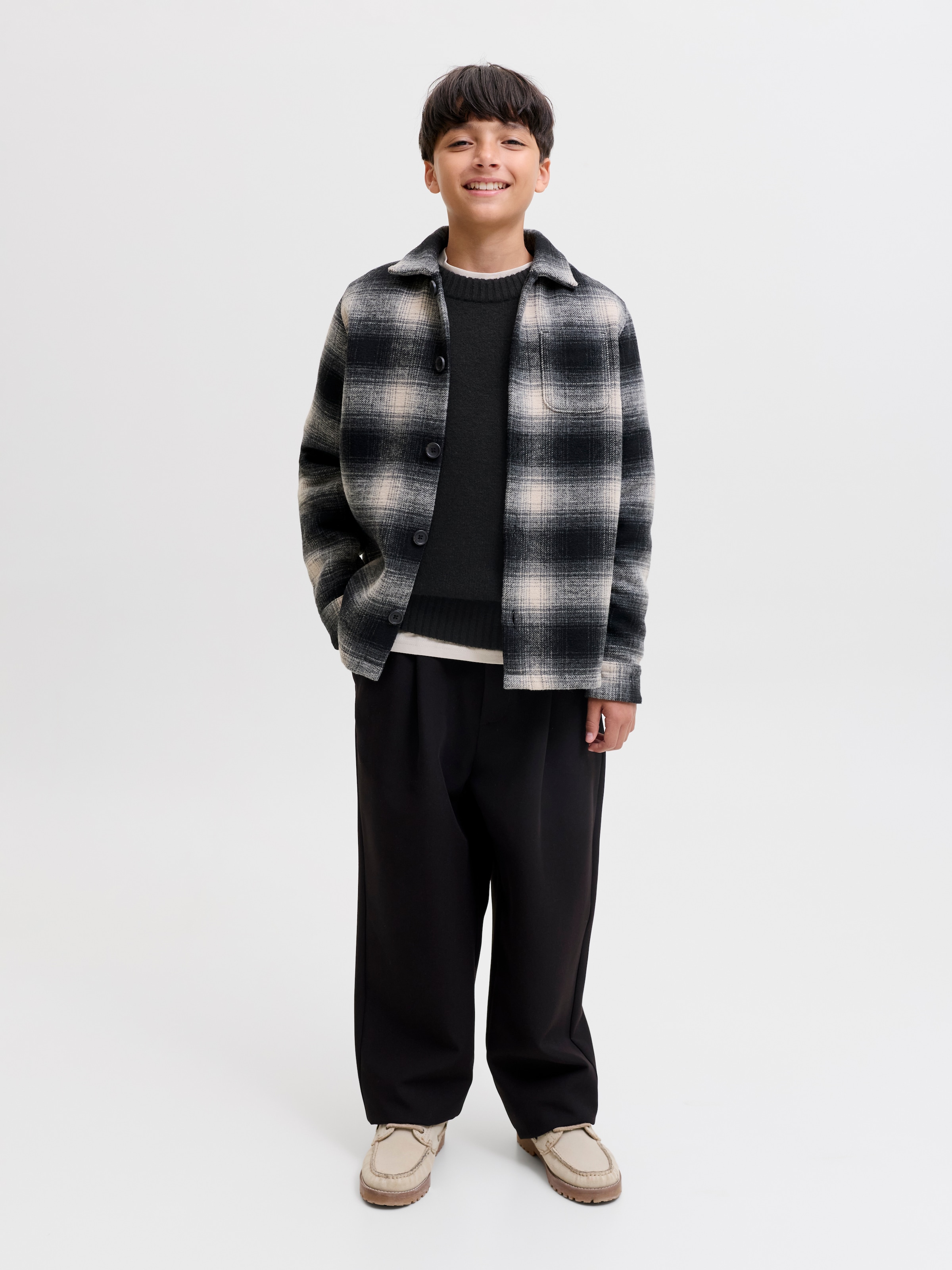 Jack & Jones Junior Rundhalspullover »JJESOHO OLLIE KNIT CREW NECK SN JNR« Materialmix, relaxed fit
