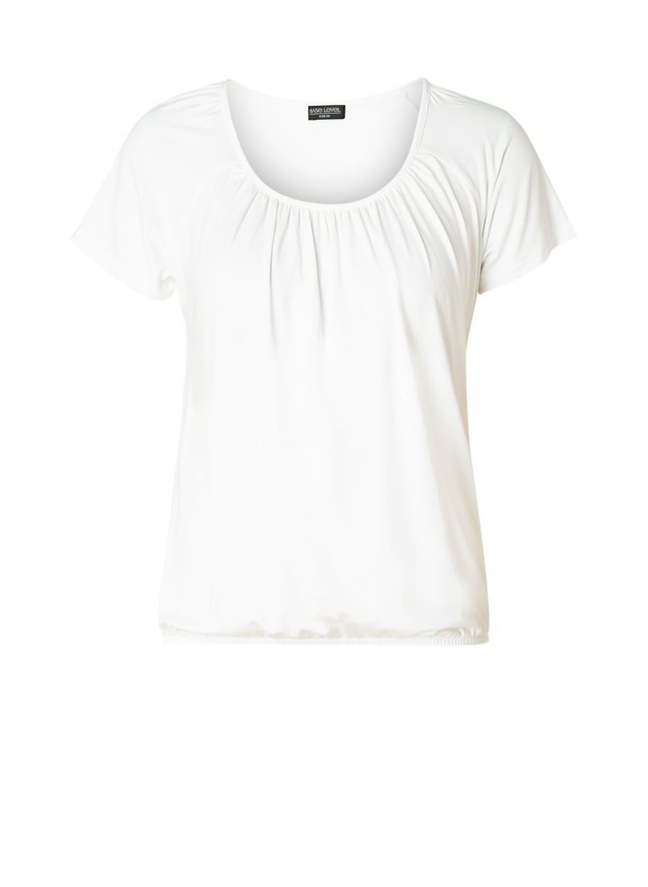 Base Level Curvy Ballonshirt »Yoni« mit gerafftem Rundhalsausschnitt