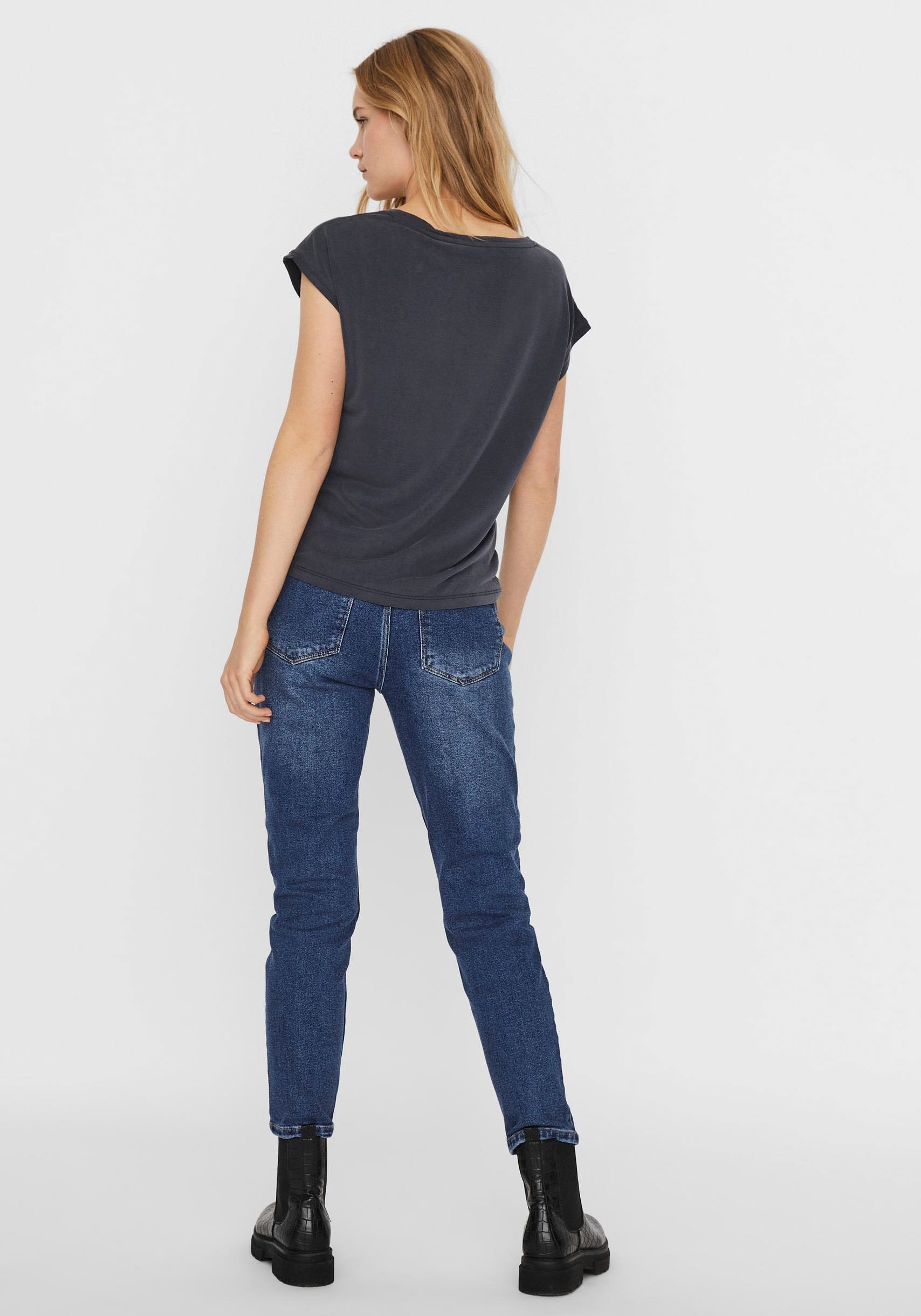 Vero Moda V-Shirt »VMFILLI SS V-NECK TEE GA NOOS« Materialmix, relaxed fit