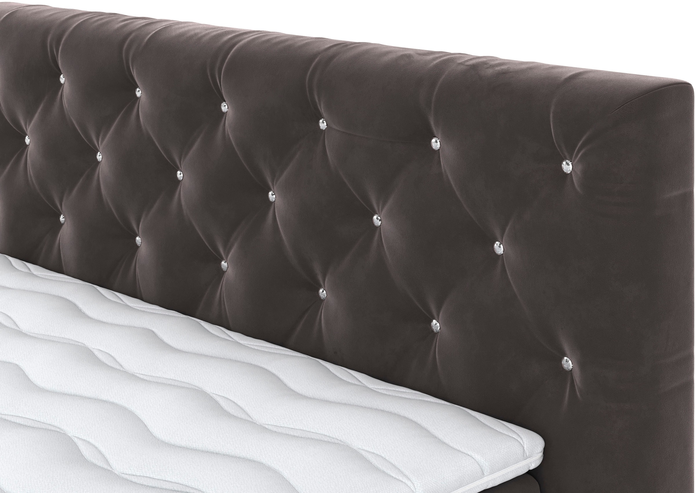 COTTA Boxspringbett »Castle«, mit Strasssteinen im Kopfteil, inkl. Topper