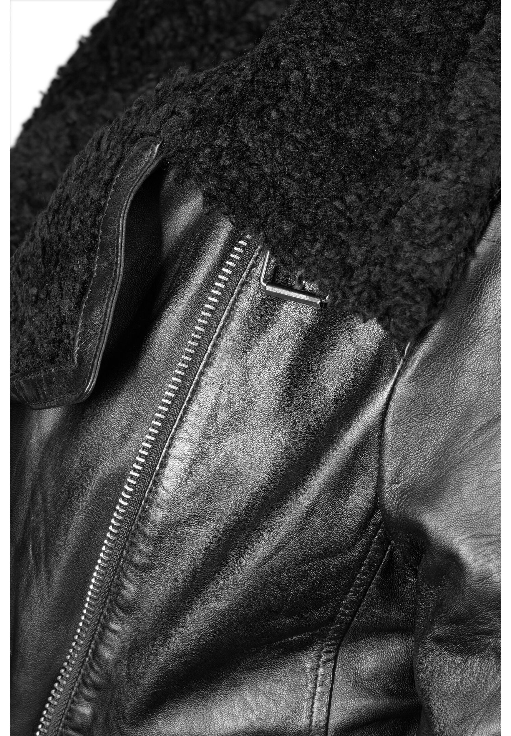 Apple of Eden Lederjacke »Apple of Eden Lederjacke AOE-144« ohne Kapuze mit verstellbarem Riegel am Kragen