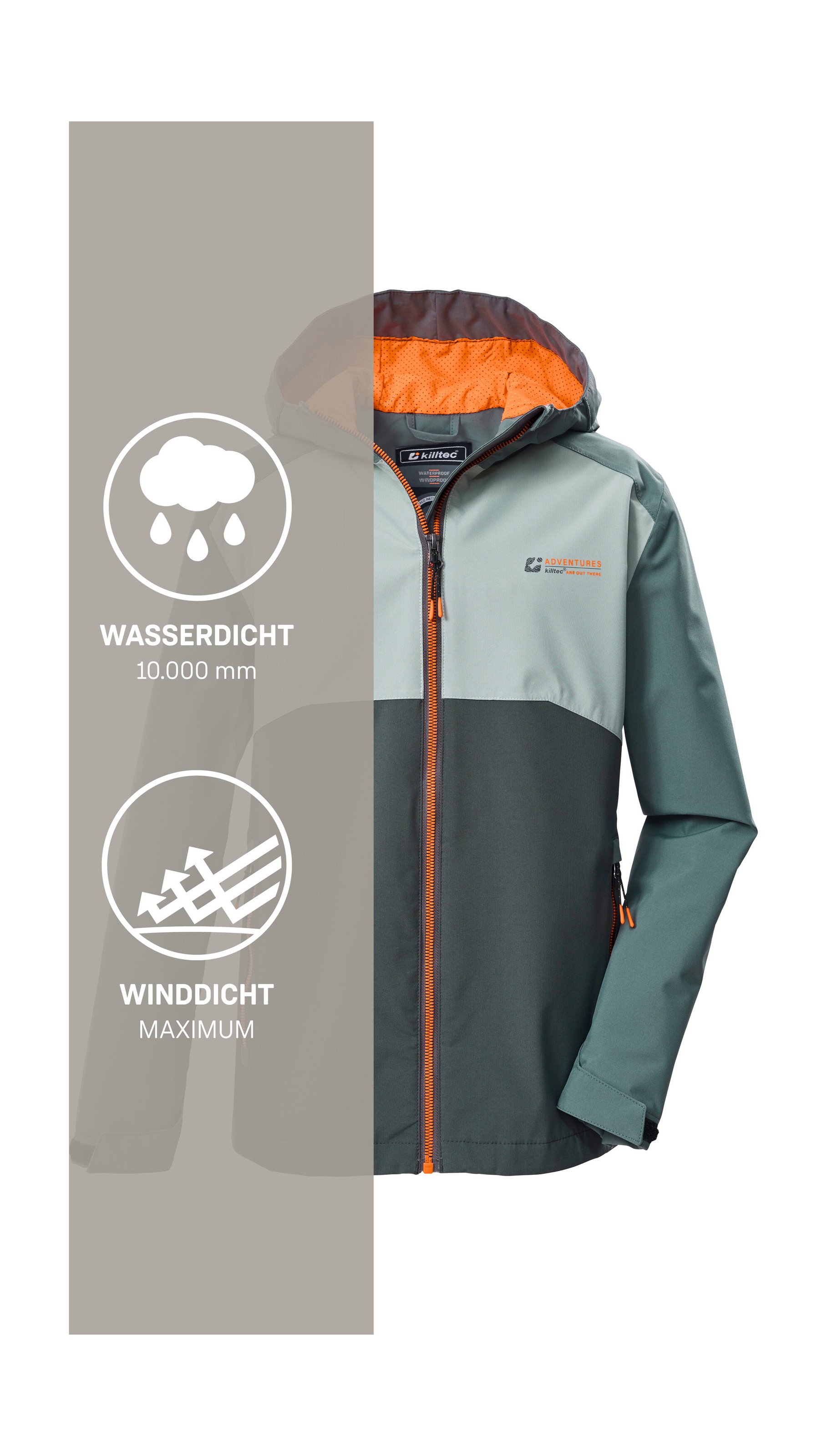 Killtec Funktionsjacke »KOS 147 BYS JCKT« Kinderjacke, wasserdicht, Colourblock, Teflon EcoElite™ imprägniert