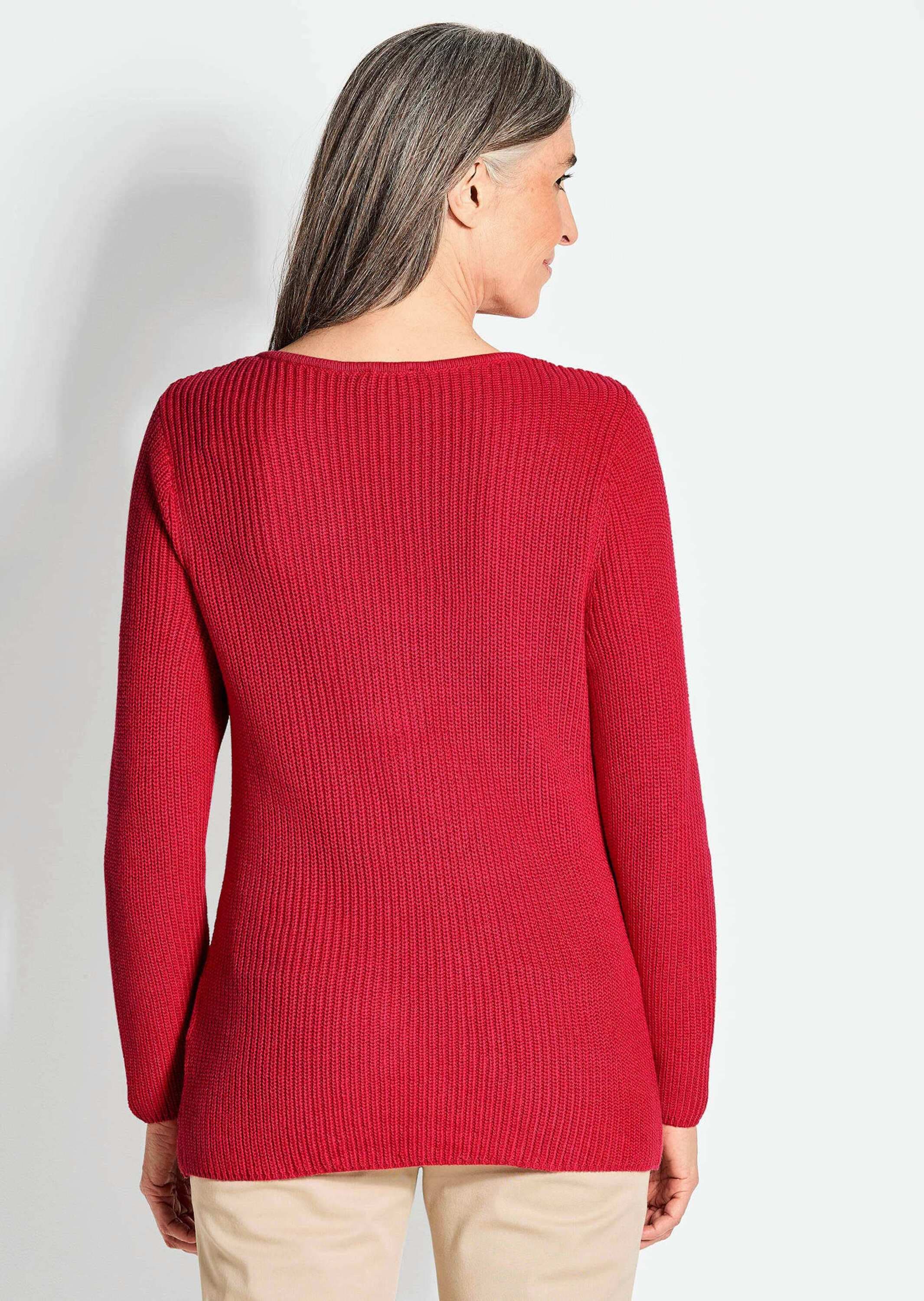 GOLDNER Strickpullover »Kurzgröße Figurschmeichelnder Pullover aus reiner Baumwolle«