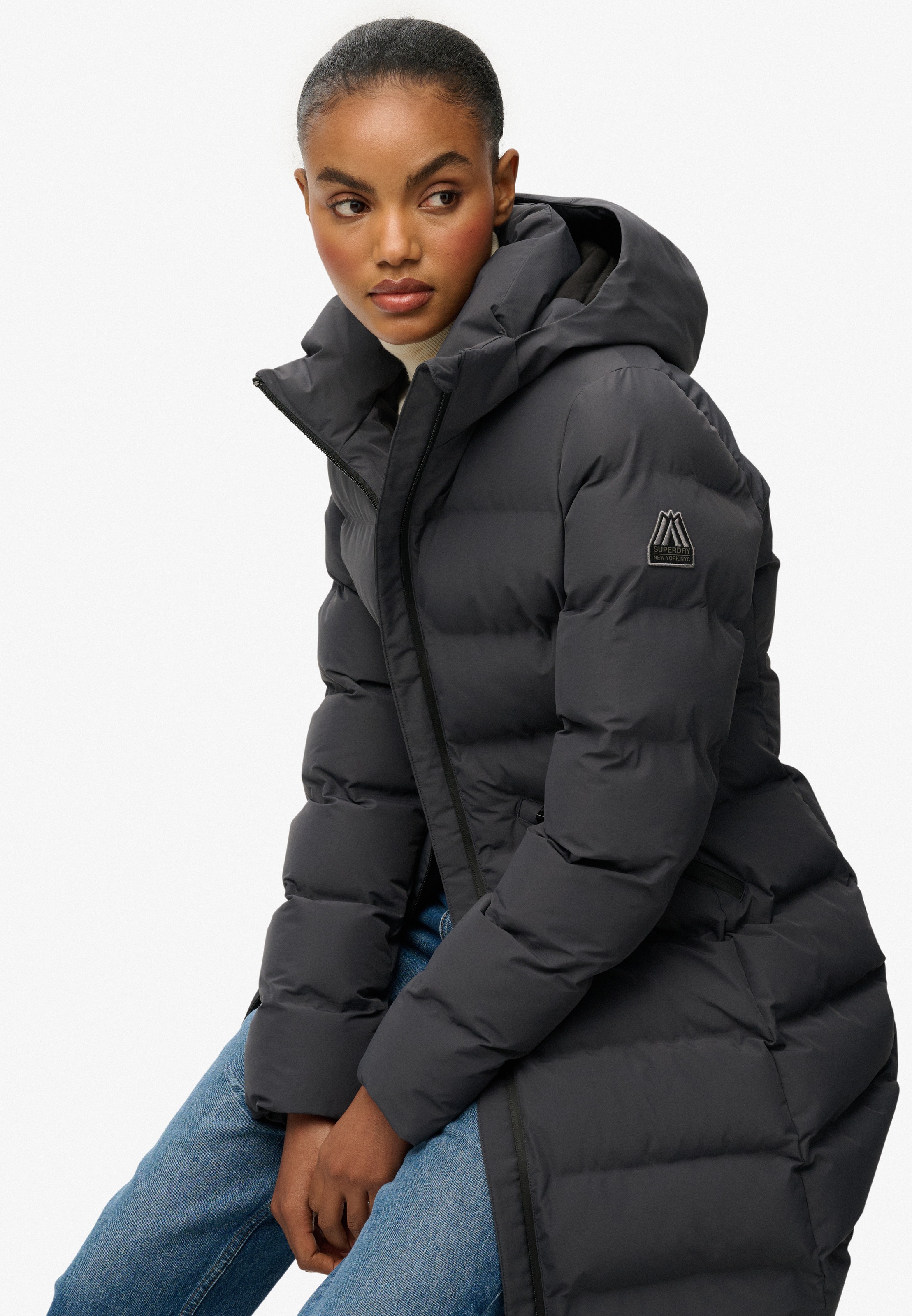 Superdry Steppjacke »CITY MID PADDED JACKET« mit Kapuze Kunstfaser, relaxed fit
