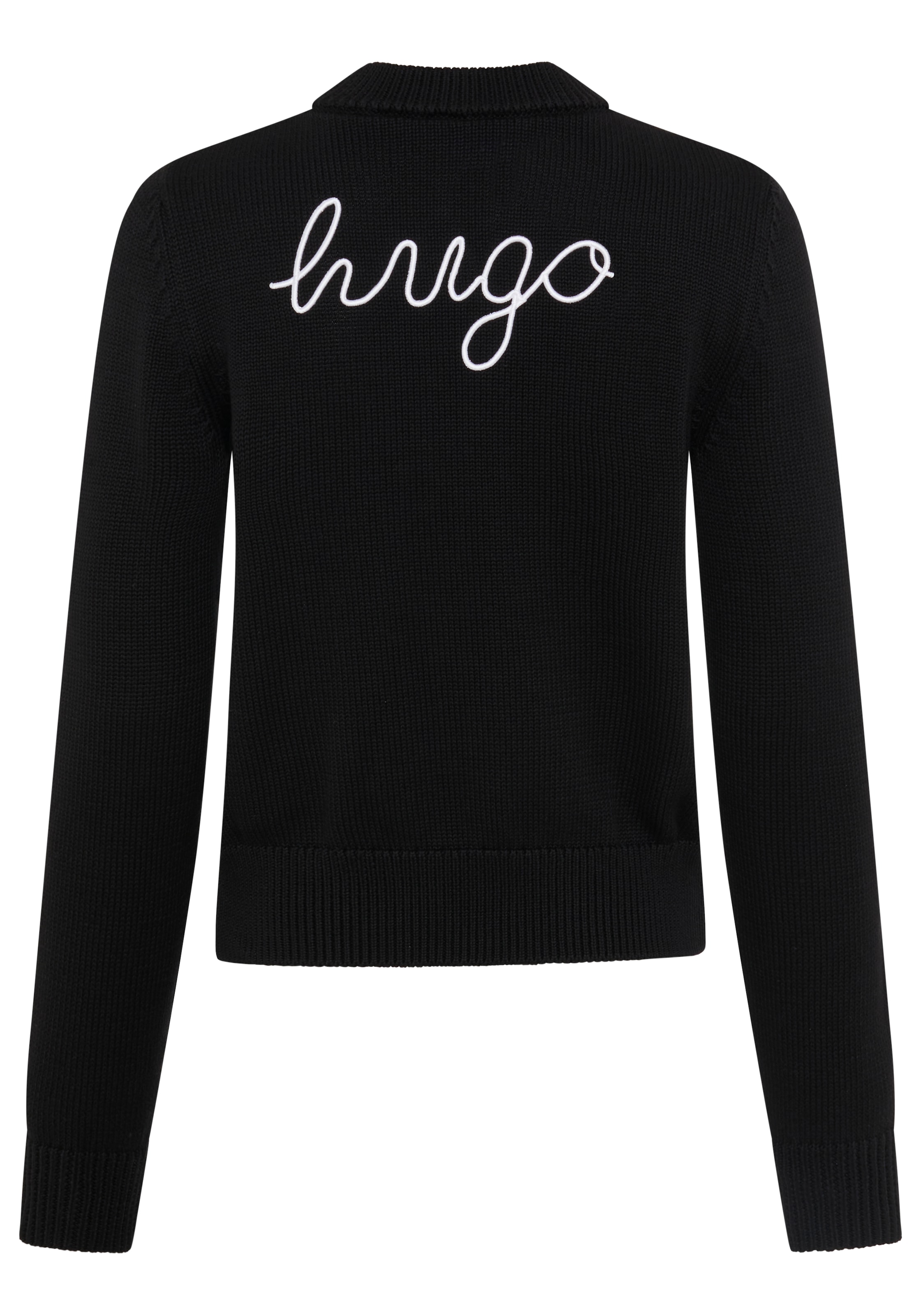 HUGO Strickpullover »Saje« mit Logostickerei hinten, Regular Fit