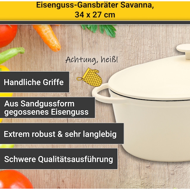 Krüger Bräter »Savanna«, Eisenguss, 7,5 Liter, oval, Induktion online bei  OTTO
