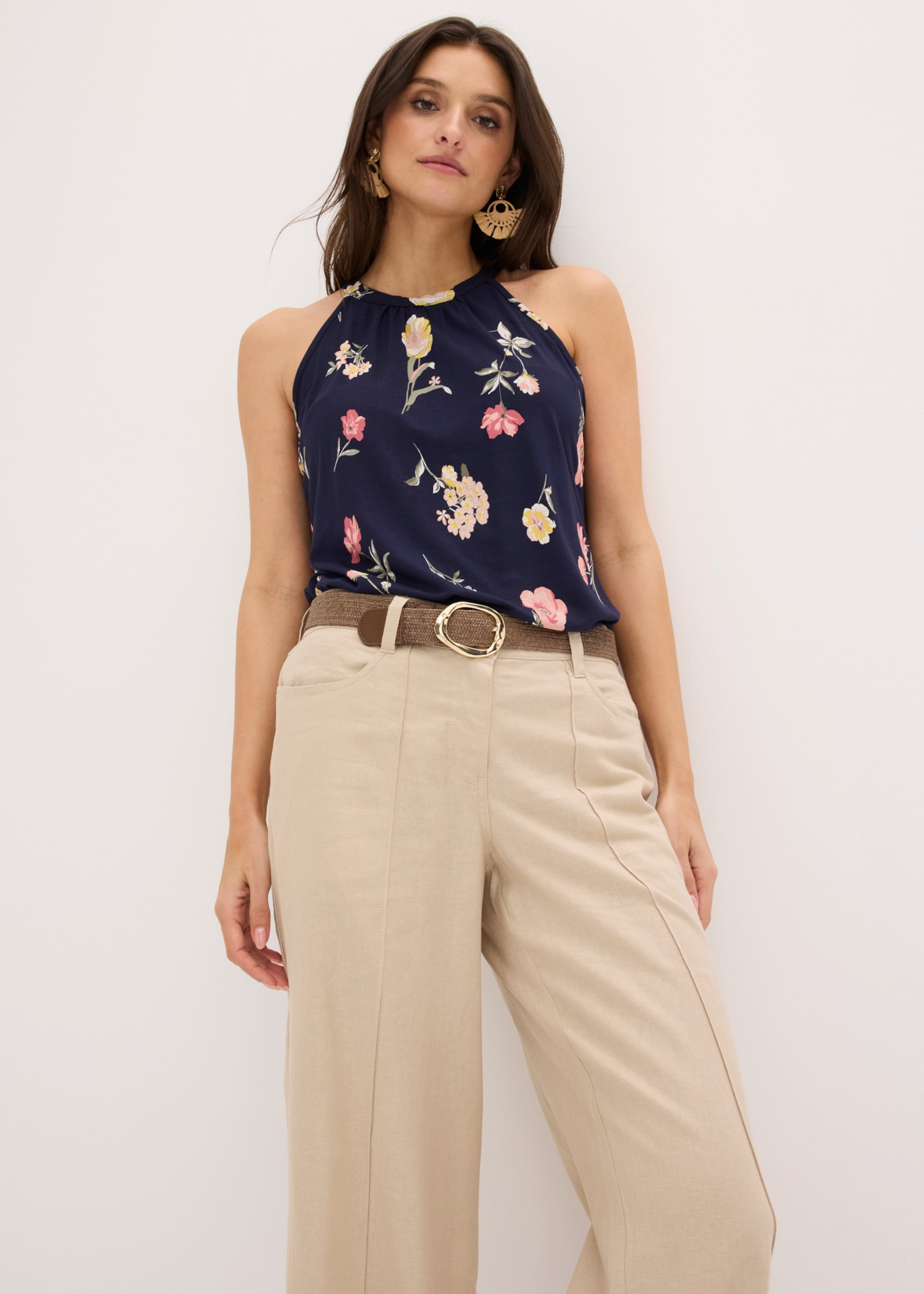 bonprix Palazzohose  aus Leinen und Viskose, Loose Fit, eleganter Stil