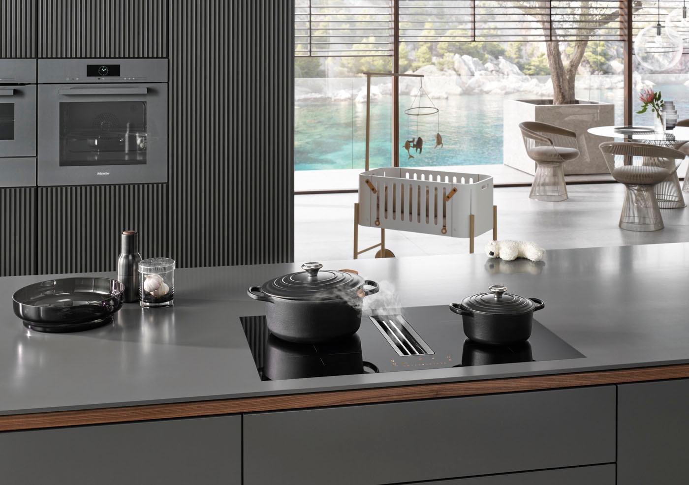 Miele Kochfeld mit Dunstabzug »KMDA7272FR-U« Geringe Lautstärke und 4 einzelne Kochzonen für Umluftbetrieb