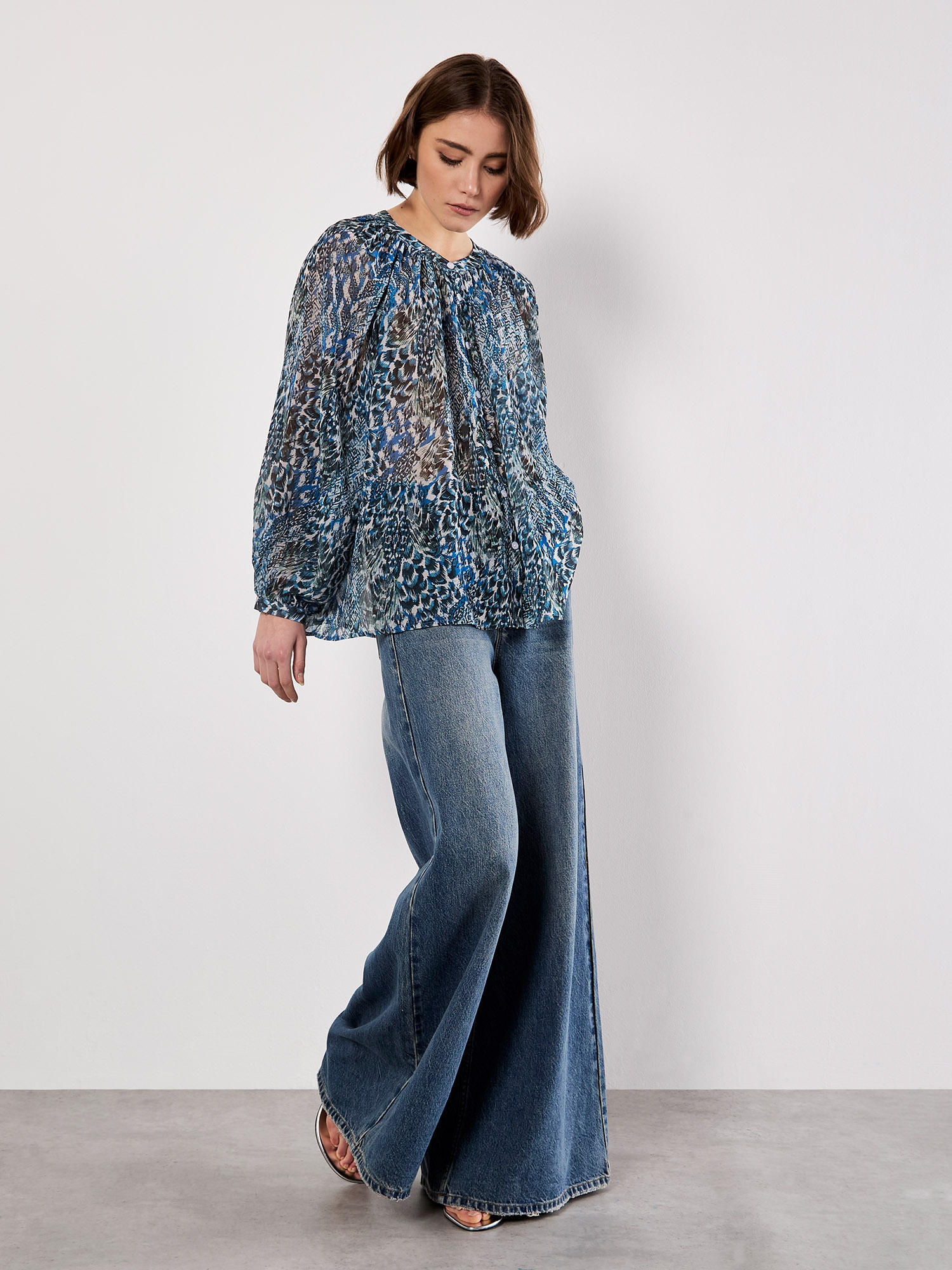 Apricot Chiffonbluse »Chiffon-Top« mit Patchwork-Druck