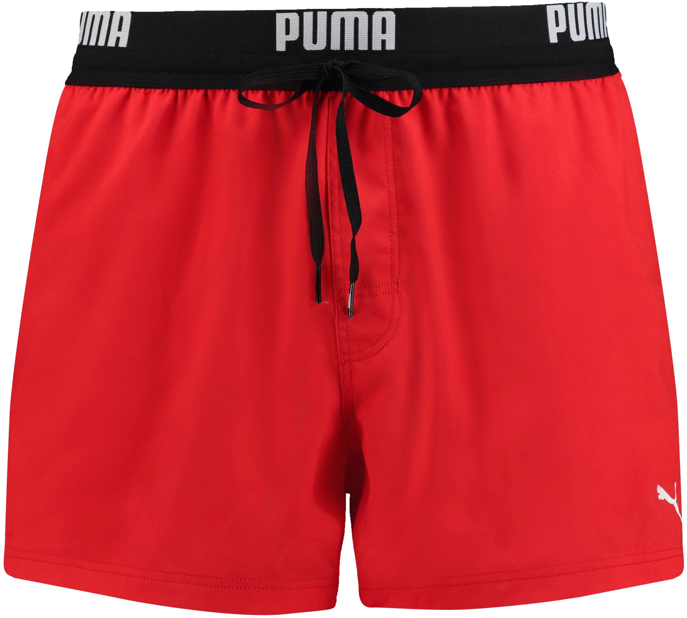 PUMA Badeshorts »PUMA SWIM MEN LOGO SHORT LENGTH SWIM SHORTS«, Seitentaschen, Gesäßtasche mit Reißverschluss, Kordelzug