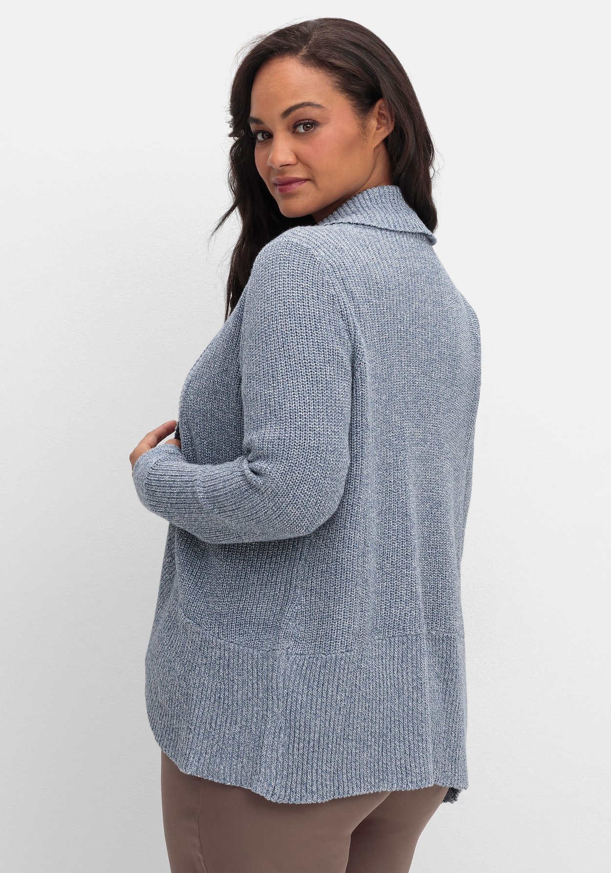 Sheego Strickjacke »Verschlusslose Strickjacke mit Schalkragen«