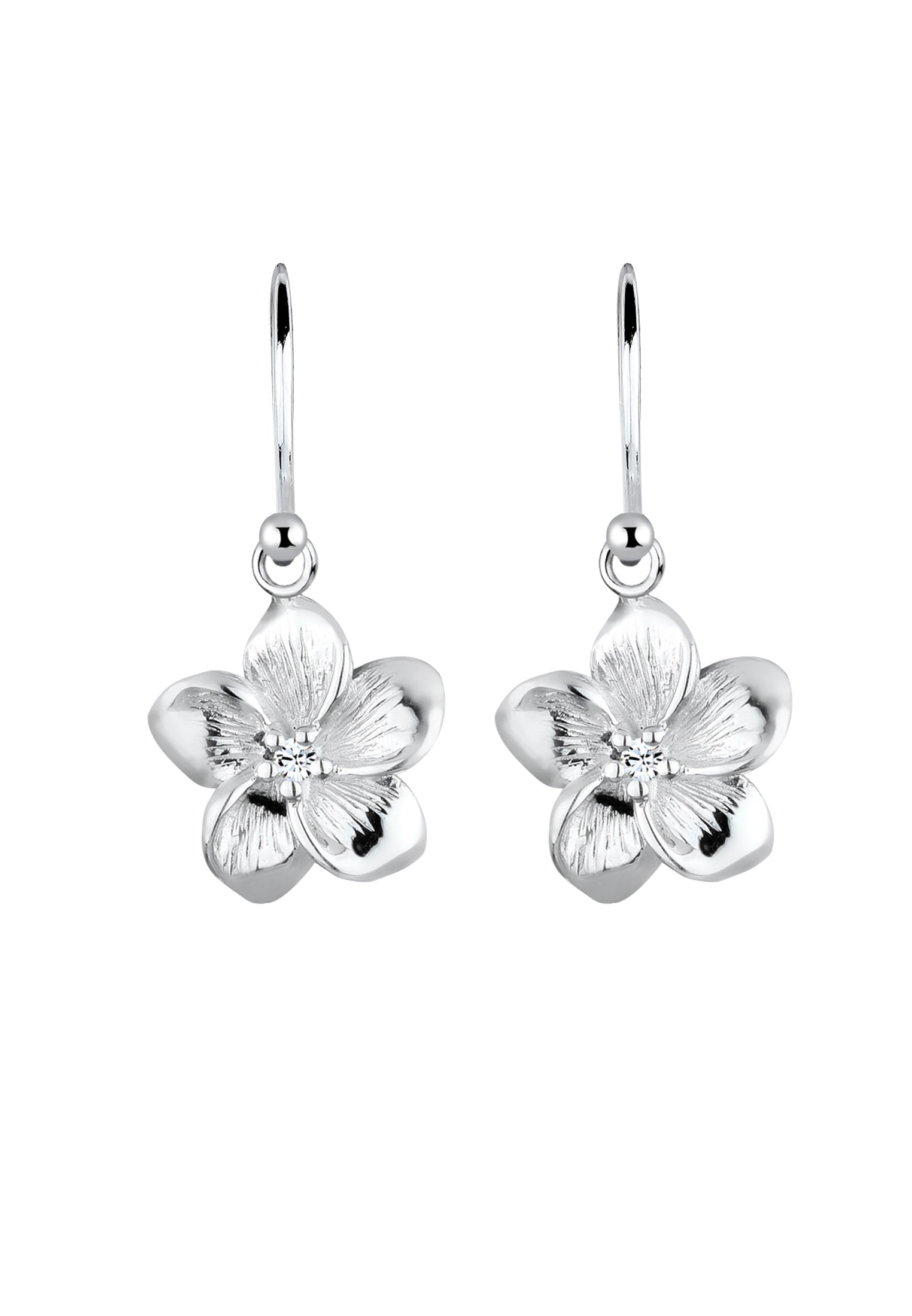 Elli Paar Ohrhänger »Ohrringe Frangipani Blüten Kristalle 925 Silber«