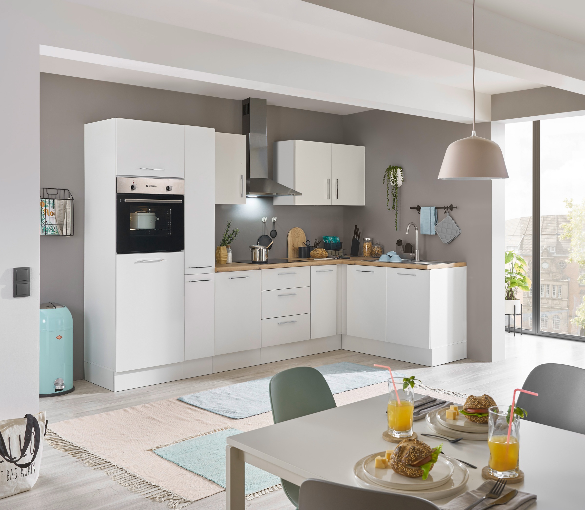 BASIC by Balculina Winkelküche »Turin« Stellbreite 300x175 cm, wahlweise mit E-Geräten