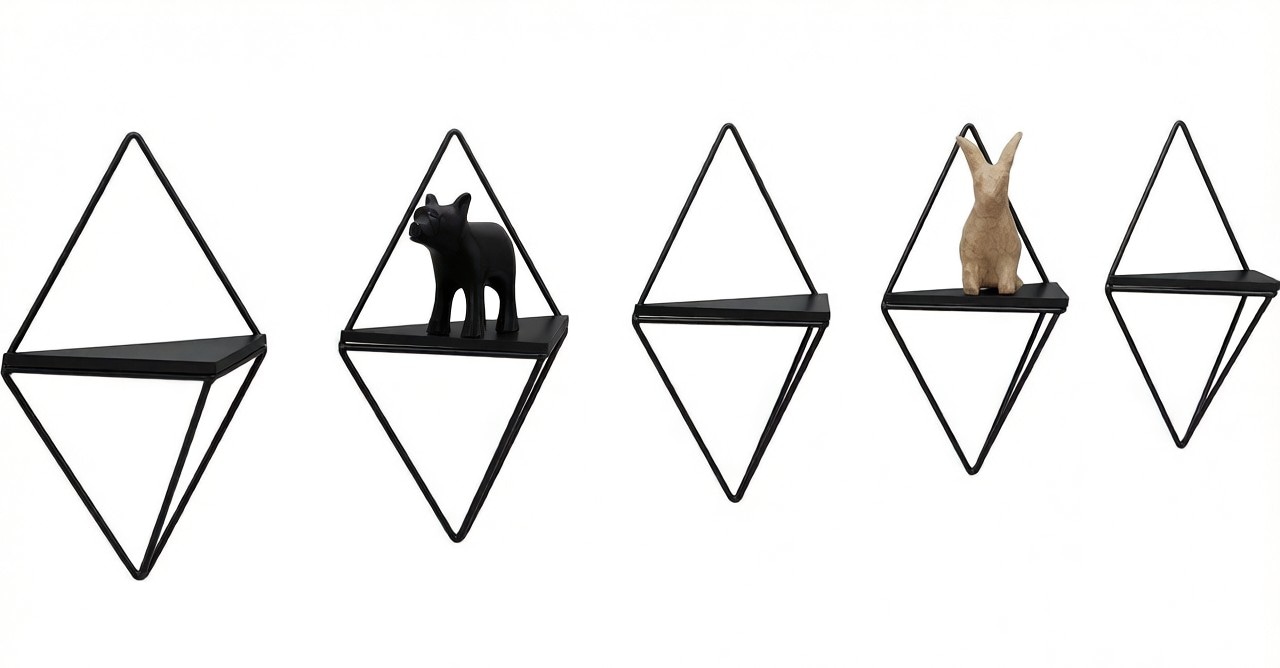 OTTO home Deko-Wandregal »Rauten Rudel in modernen, dezenten Farbkombinationen« Set, 5 Stk. tlg. Dekoregal, Wanddeko, aus Metall und MDF, 5tlg.Set