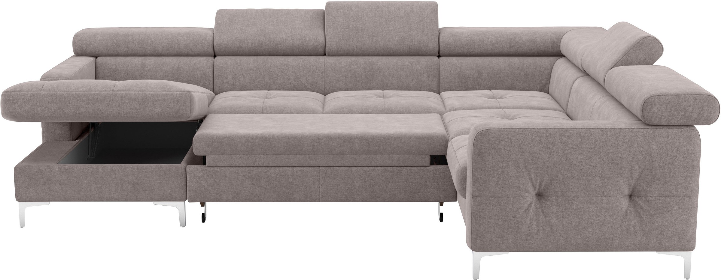 COTTA Wohnlandschaft »Sammy U-Form«, mit Kopfteilverstellung, optional mit Bettfunktion und Bettkasten