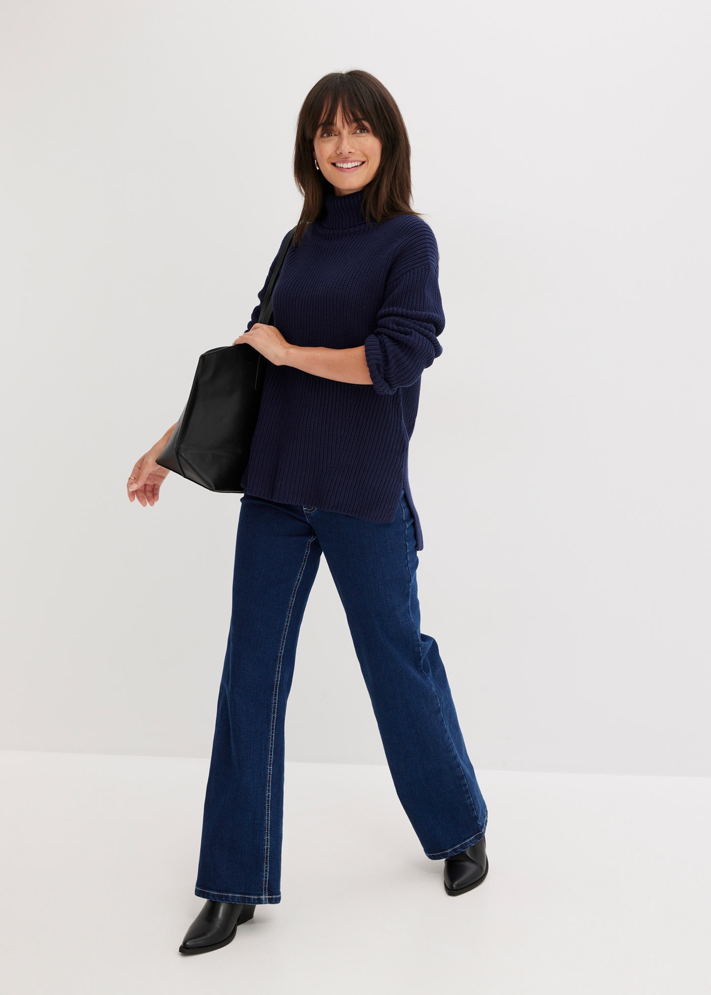 bonprix Rollkragenpullover »Rollkragenpullover aus reiner Baumwolle« Rollkragenpullover aus reiner Baumwolle