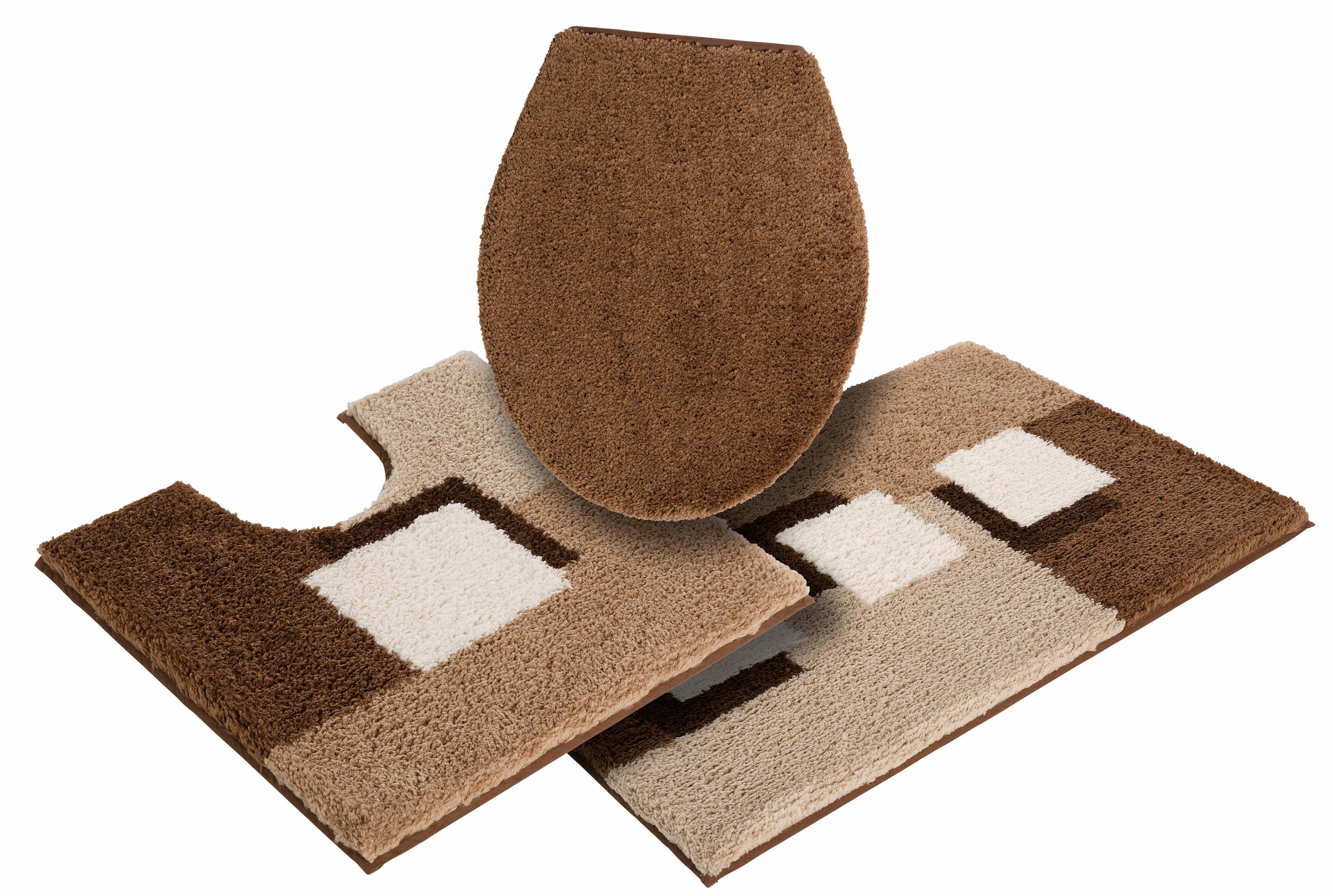 my home Badematte »Ada, Badvorleger, Badezimmer Teppich«, rutschhemmend beschichtet, schnell trocknend-strapazierfähig-fußbodenheizungsgeeignet, Badteppich, Badematten auch als 3 teiliges Set erhältlich
