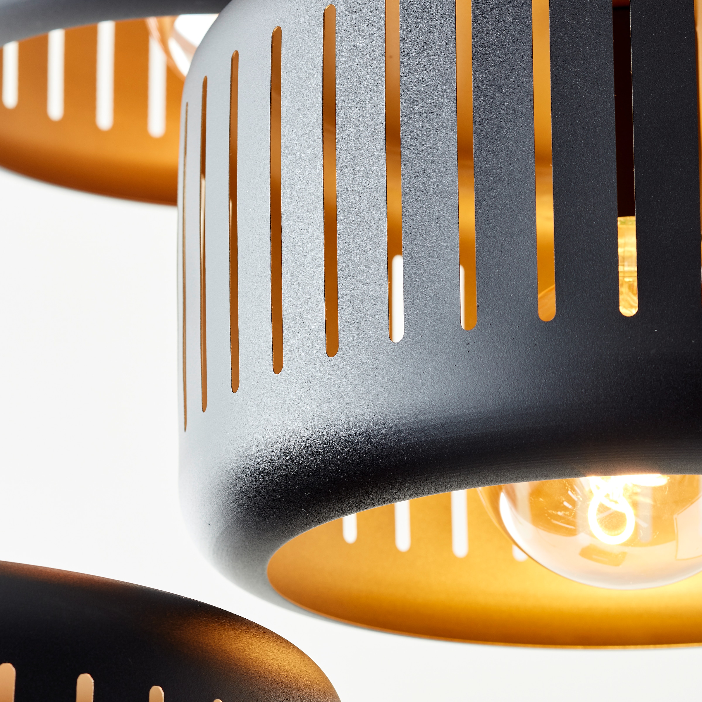 Brilliant Pendelleuchte »Tyas« E27 1 Stk. 120 x 52 cm, 3 x E27, kürzbar, Metall, schwarz/goldfarben