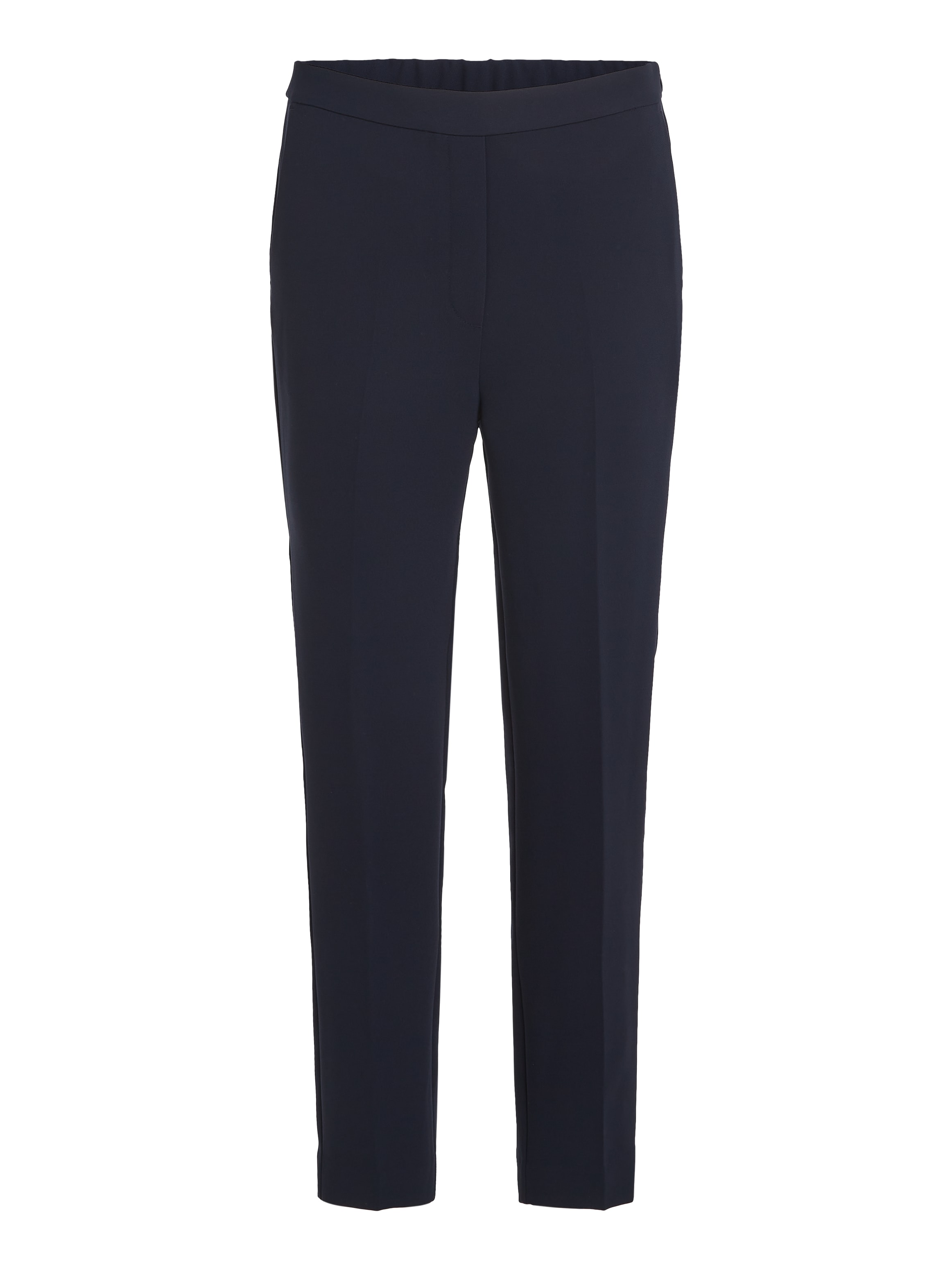 Tommy Hilfiger Webhose »CREPE SLIM PULL ON PANT«, mit Metalllabel, Bügelfalten