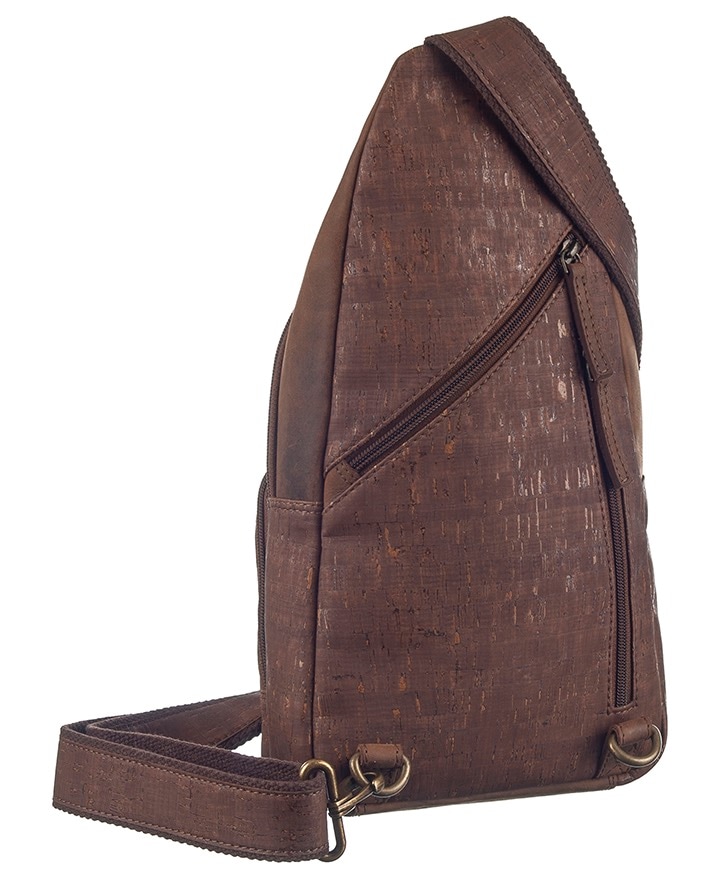 GreenLand Nature Cityrucksack »NATURE Leather-Cork«, Rechtsseitig oder linksseitig tragbar