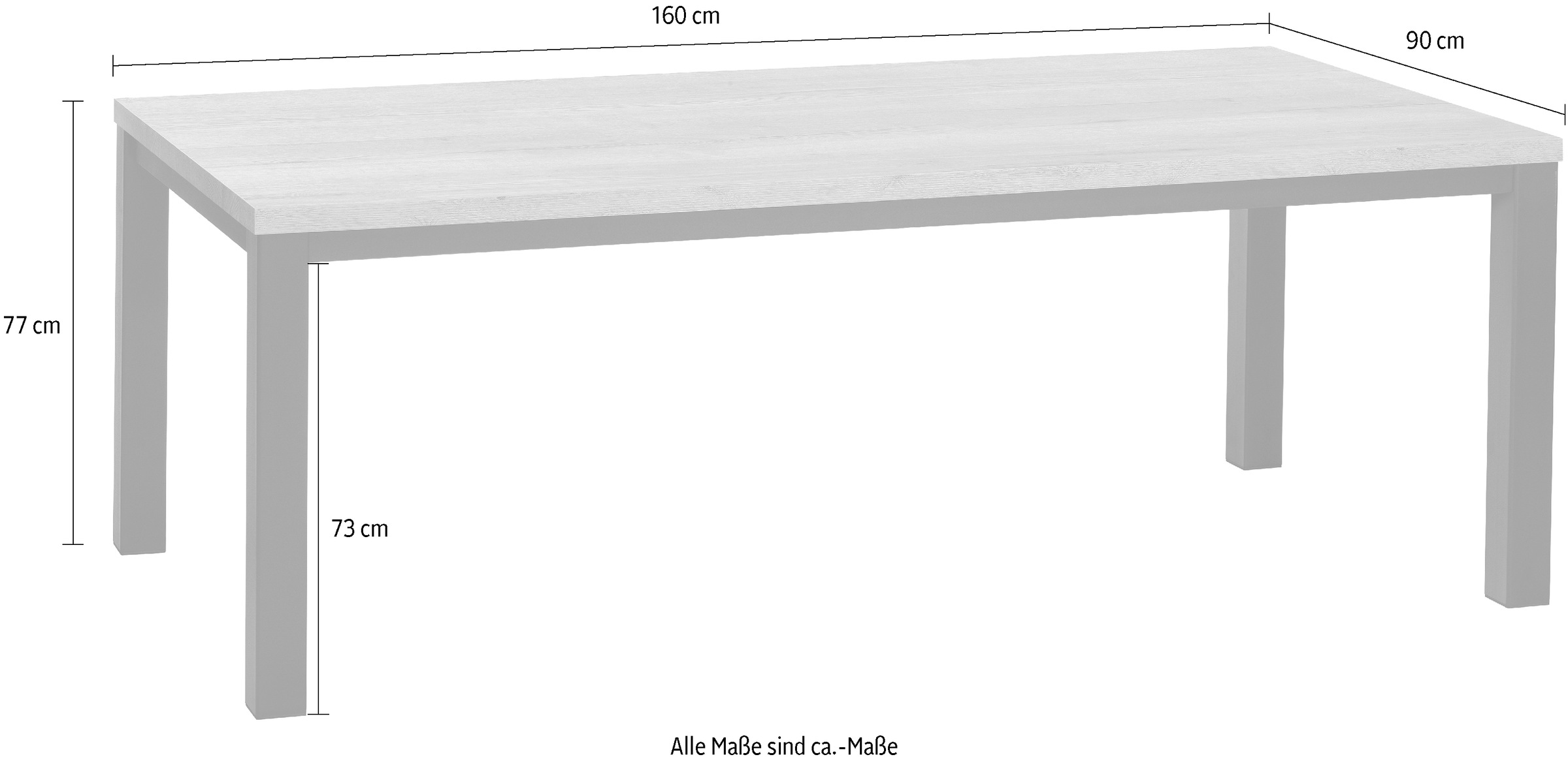 OMG Design Esstisch »Empire« Erhältlich in zwei Farben, Breite 160cm