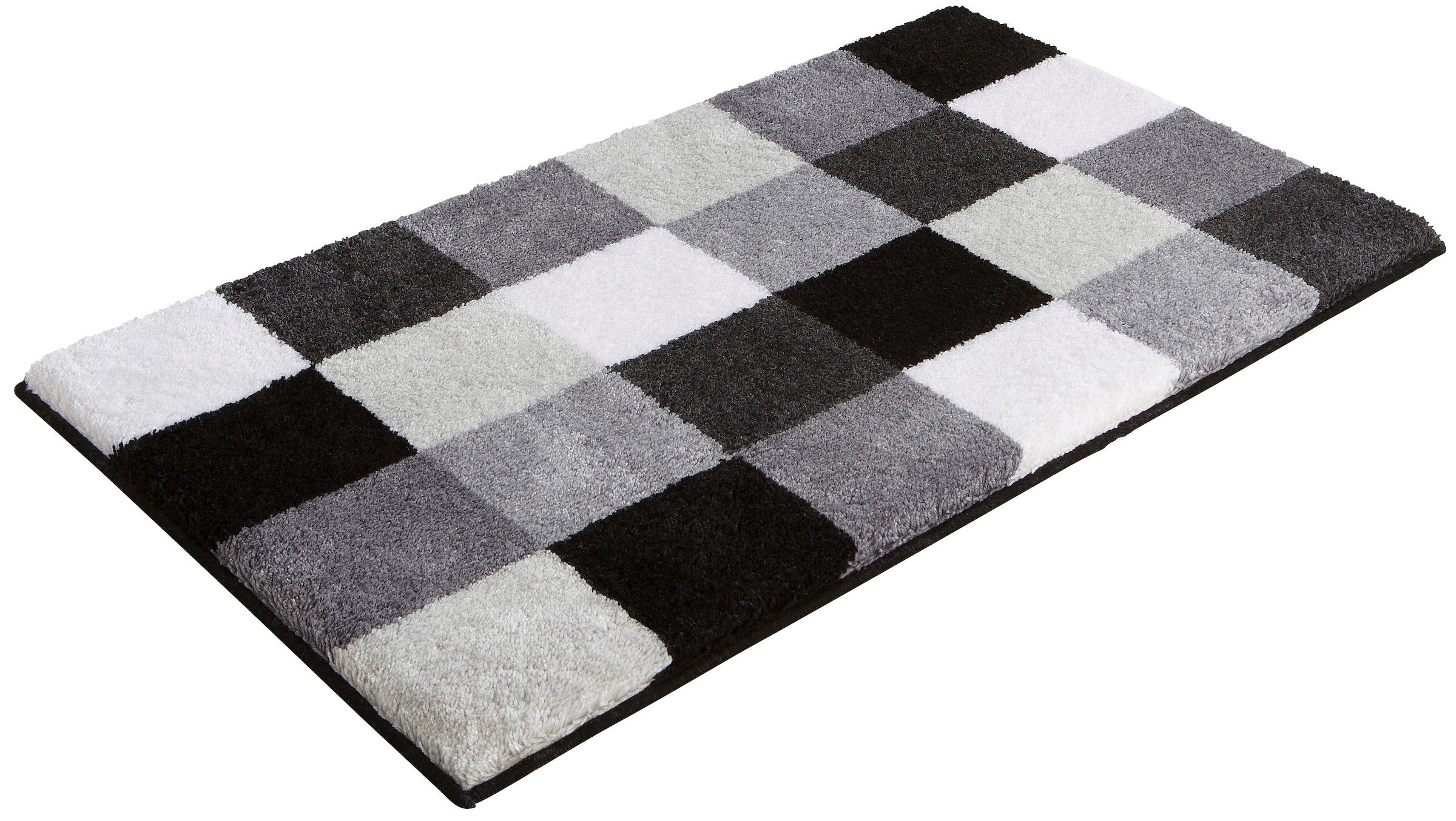 Grund Badematte »Mosaik, Badvorleger, Badezimmer Teppich, sehr weich«, rutschhemmend beschichtet, fußbodenheizungsgeeignet, angenehm weich, auch als 3 teiliges Set erhältlich, Made in Europe