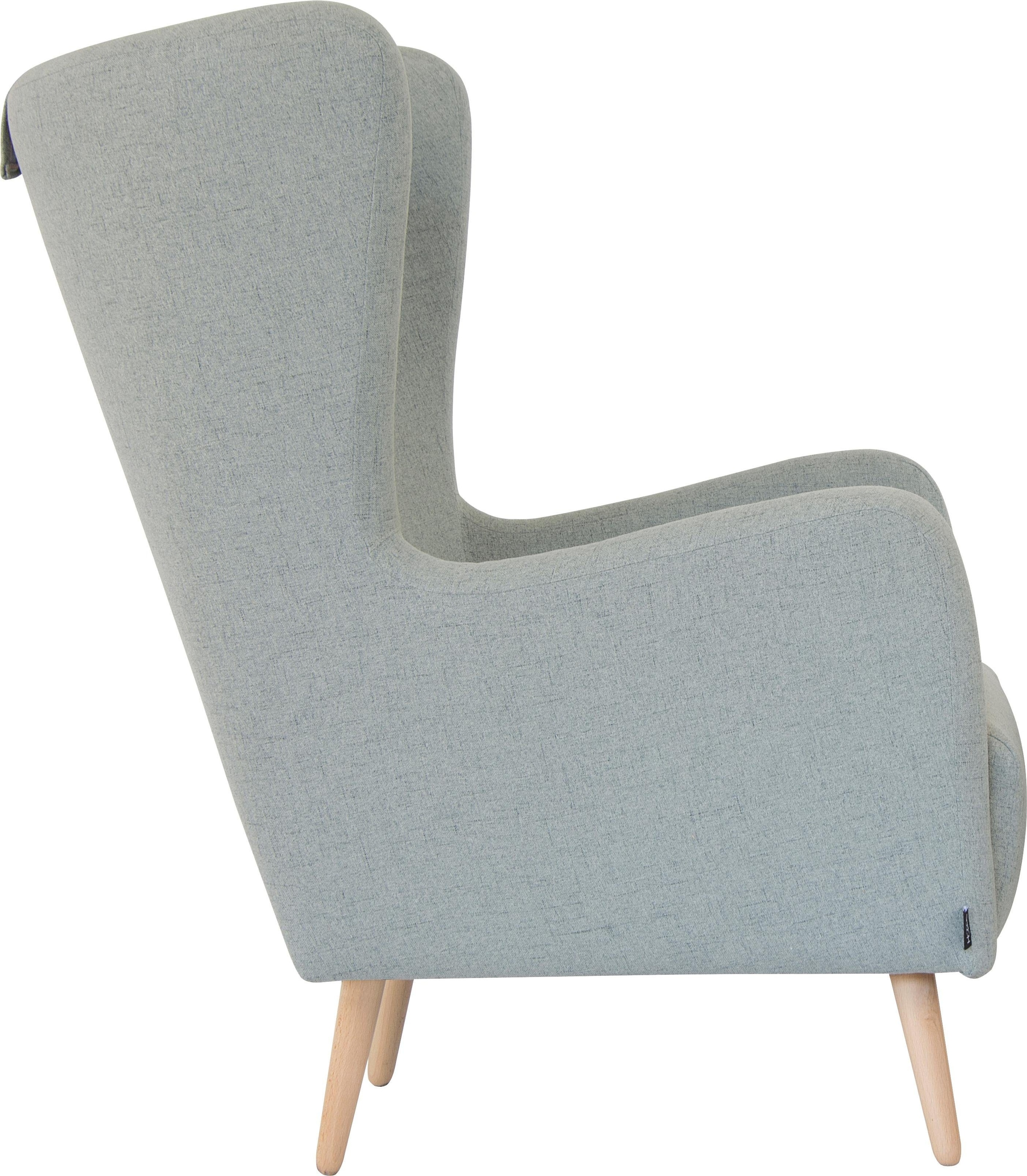 Home affaire Sessel »Telford auch in Fellimitat, Sessel B/T/H: 77/92/106 cm« wahlweise mit und ohne Hocker, in vielen Bezugsqualitäten, Ohrensessel