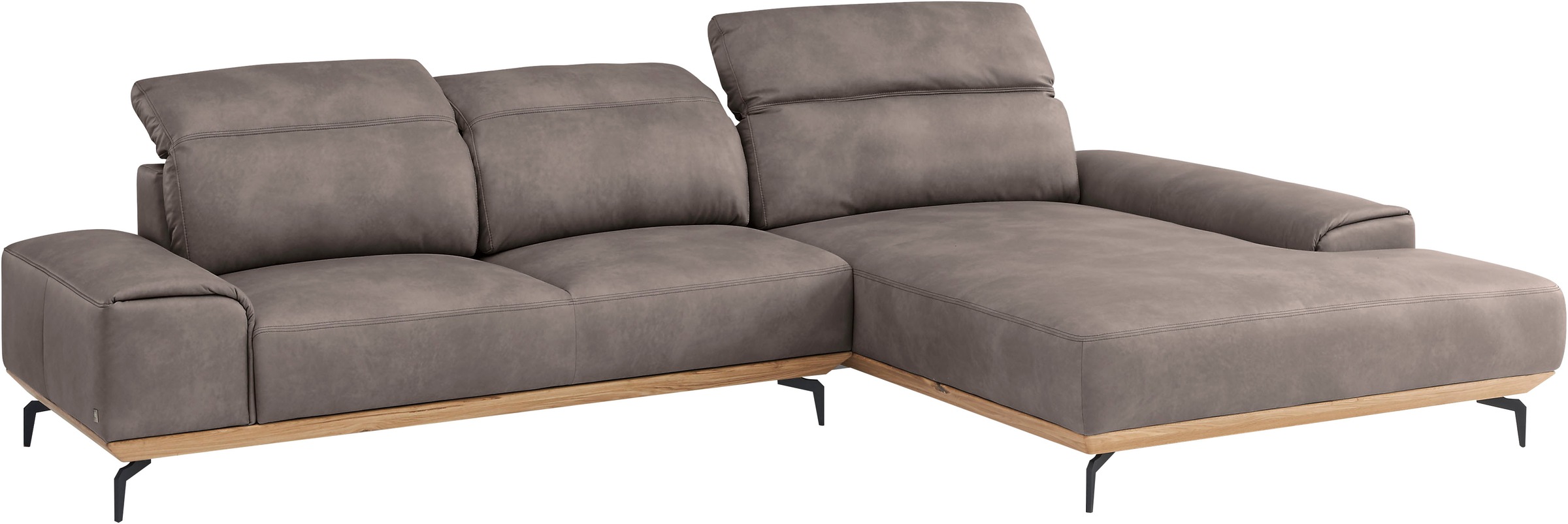 Musterring Wohnlandschaft »MR 2490«, Fuß schwarz, Sitzhöhe 48cm, wahlweise mit Funktionen, Maße 342x207 cm