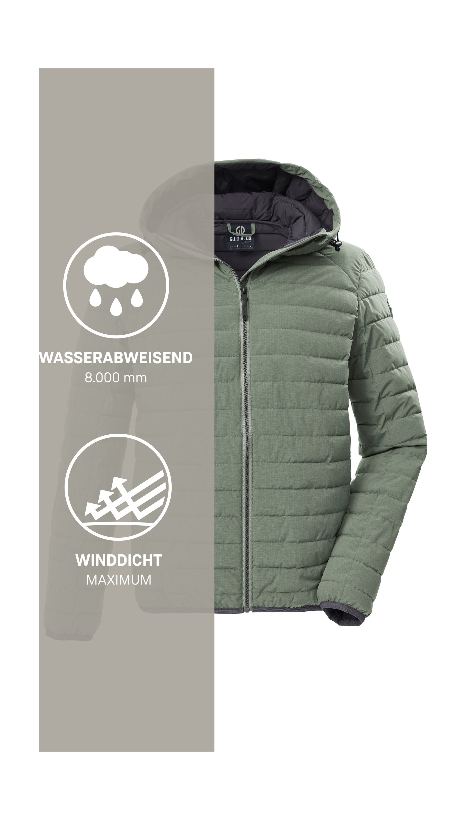 G.I.G.A. DX by killtec Steppjacke »GS 86 MN QLTD JCKT« Schmale, wasserabweisende Herren Steppjacke mit abnehmbarer Kapuze