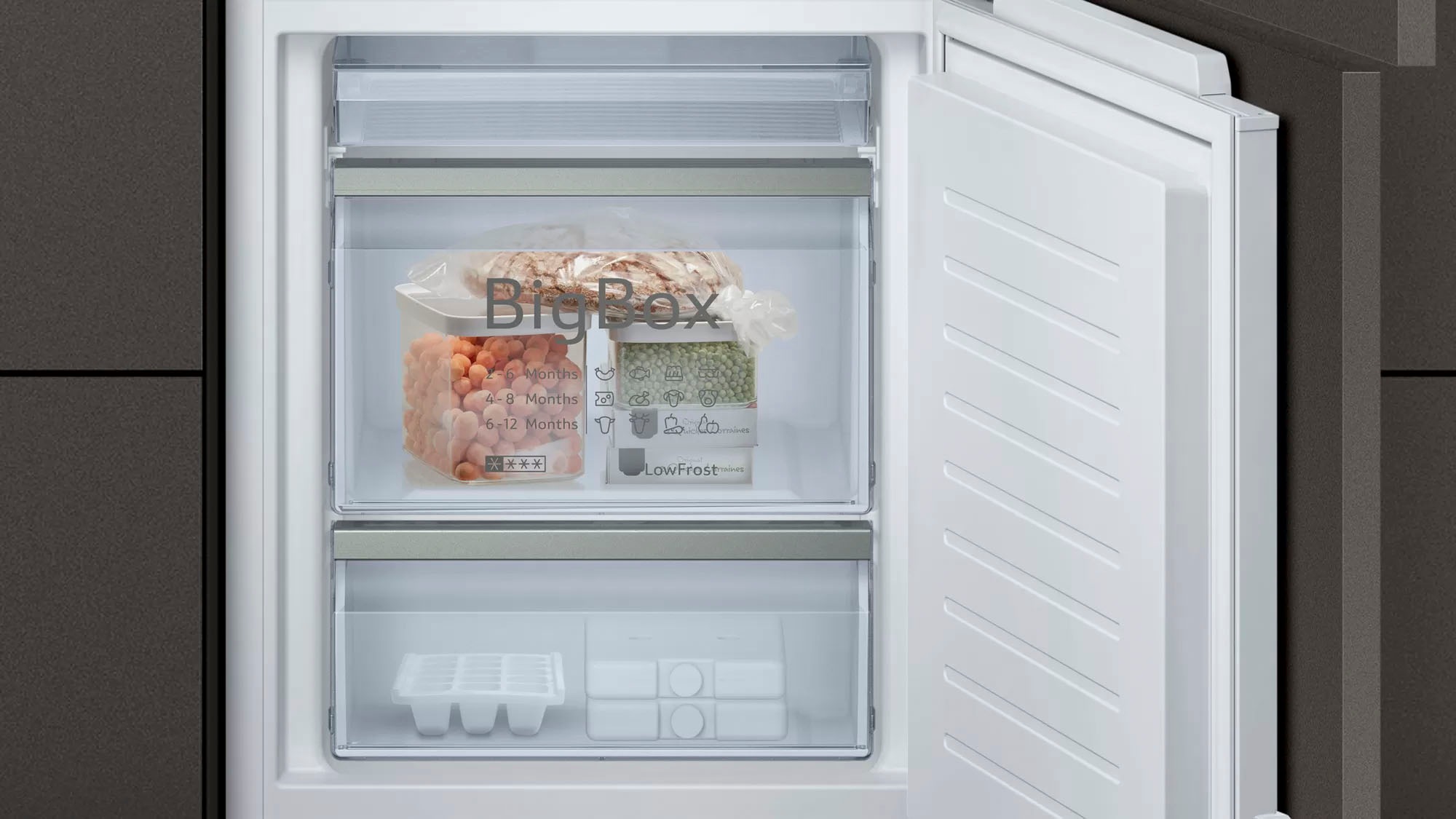 NEFF Einbaukühlgefrierkombination N 70 »KI6863FE0«, Fresh Safe 2: Frischeschublade für die ideale Lagerung von Obst&Gemüse