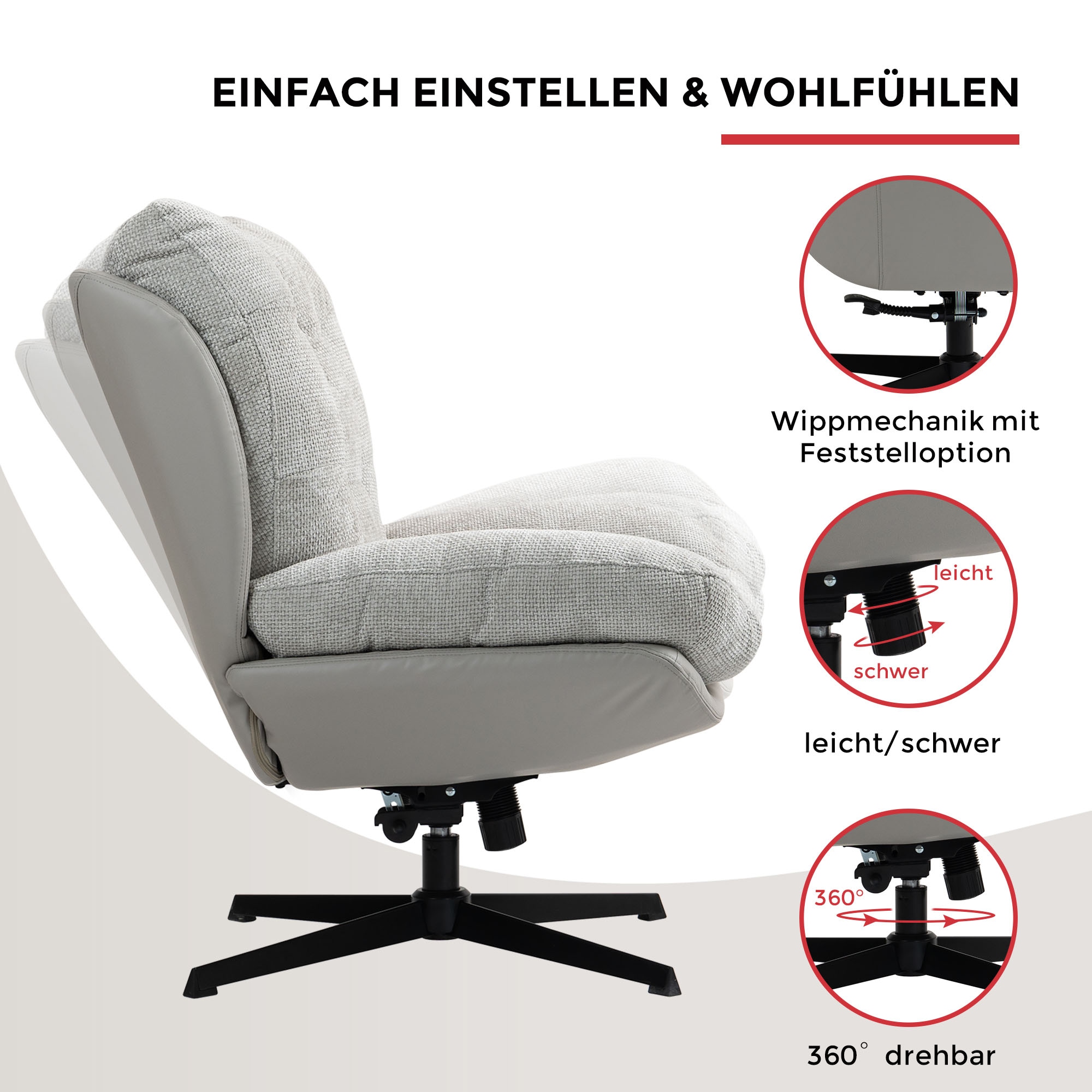 Duo Collection Relaxsessel »Tolox mit Hocker« inklusive Wippfunktion
