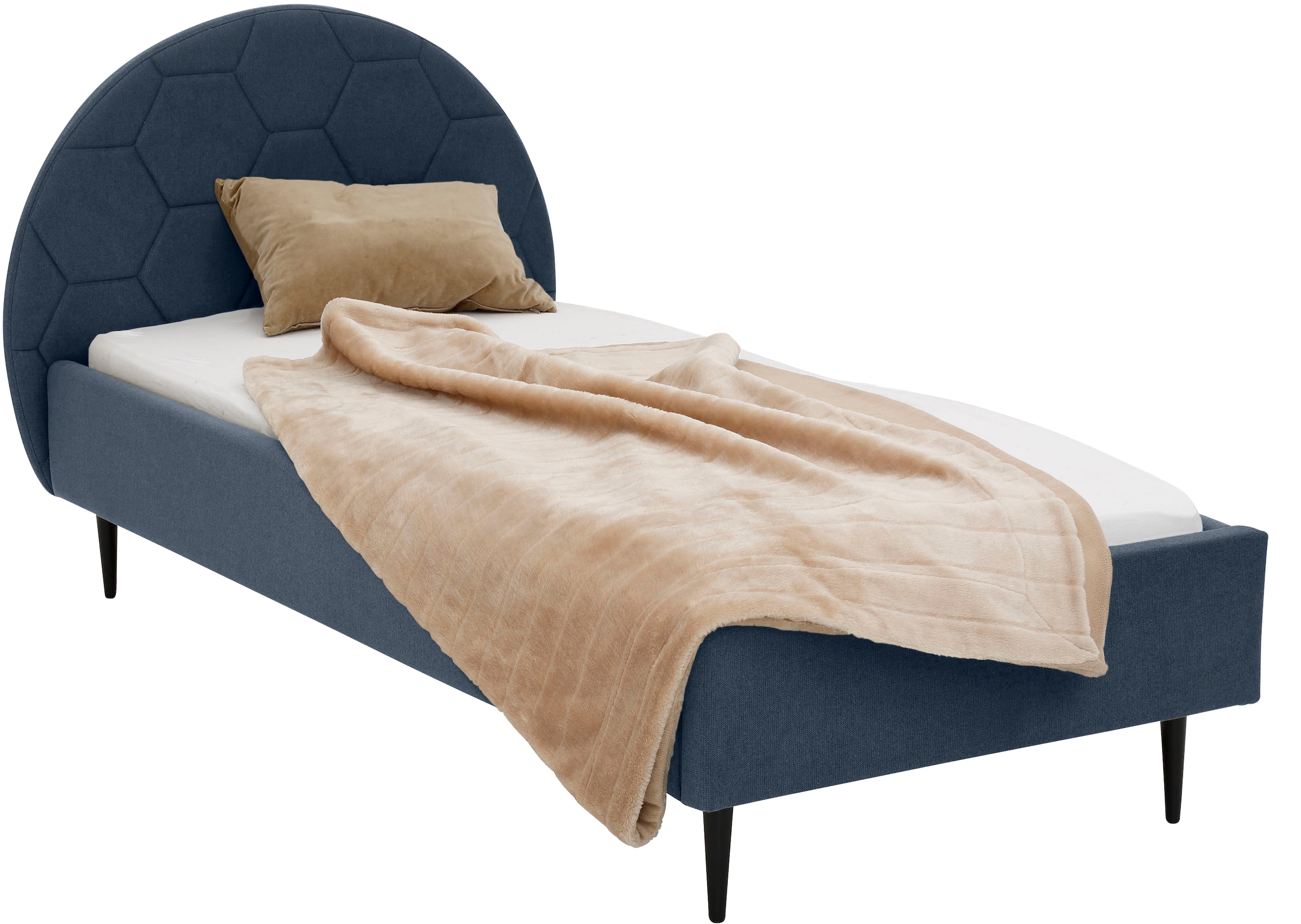 Lüttenhütt Polsterbett »Gebko« angenehm gepolstertes Kopfteil mit dekorativem Wabenmuster