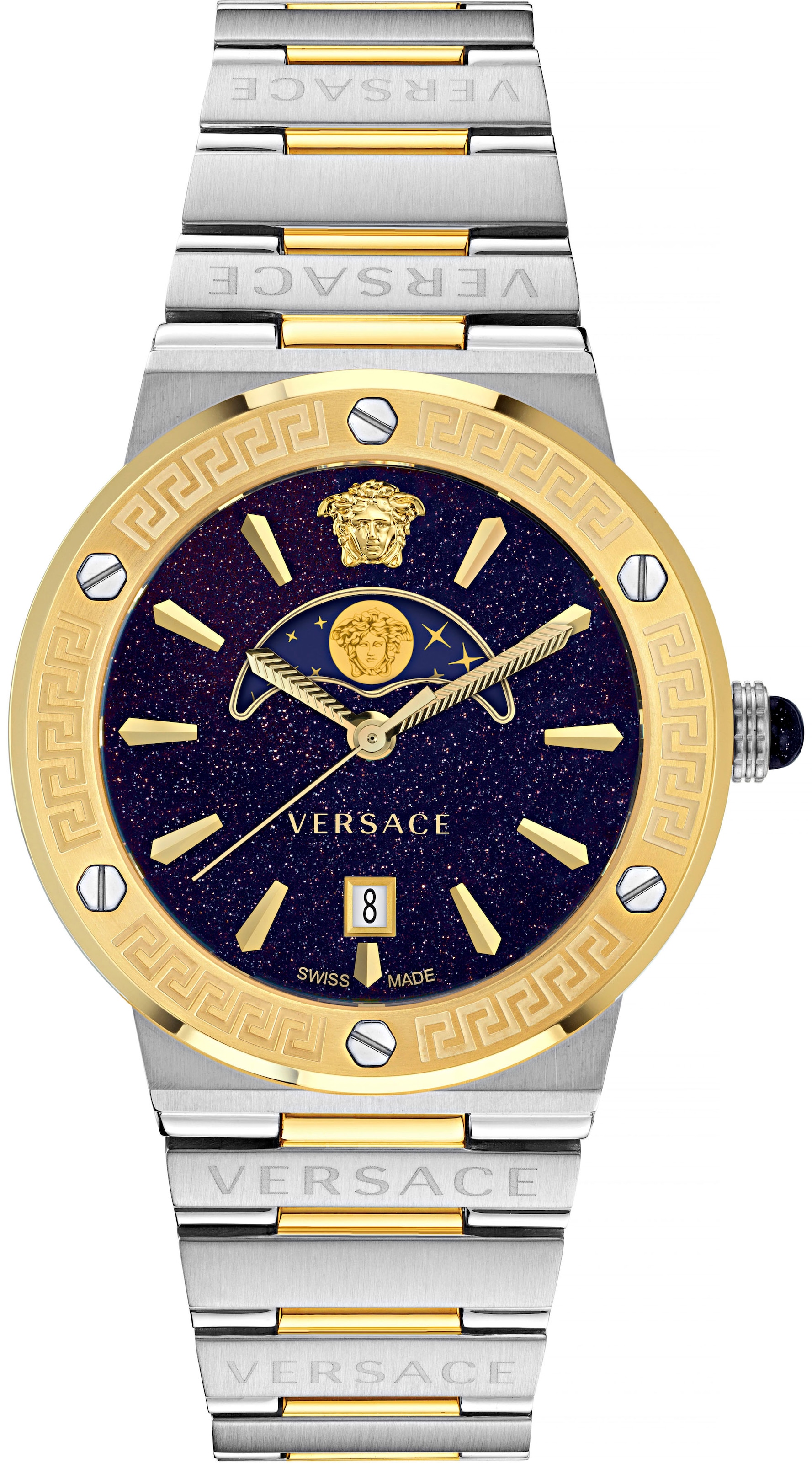 Quarzuhr »GRECA LOGO MOONPHASE, VE7G00223«, Armbanduhr, Damenuhr, Saphirglas, Datum,...