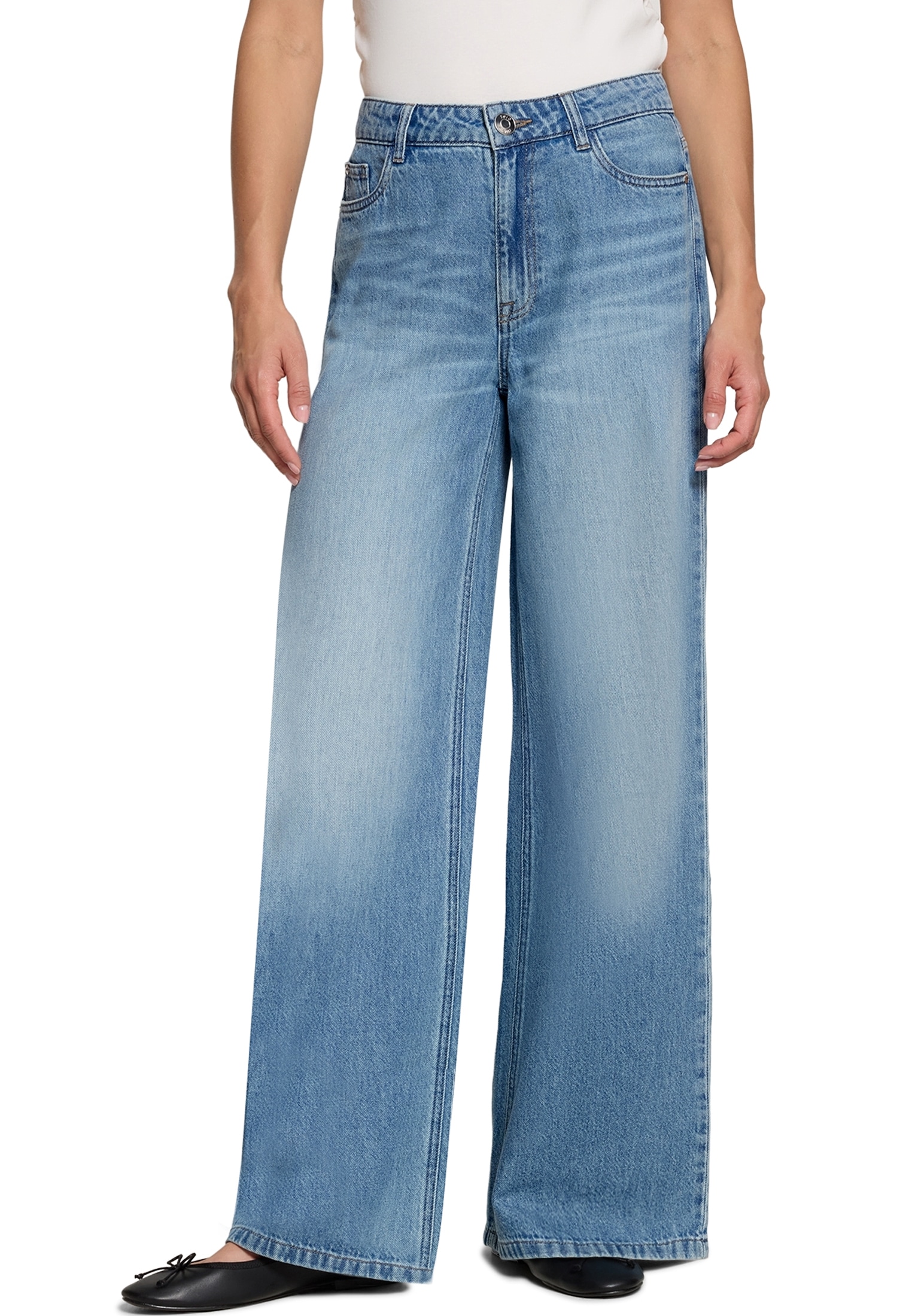 Zero 5-Pocket-Hose »Modern fit Jeans mit weitem Bein«