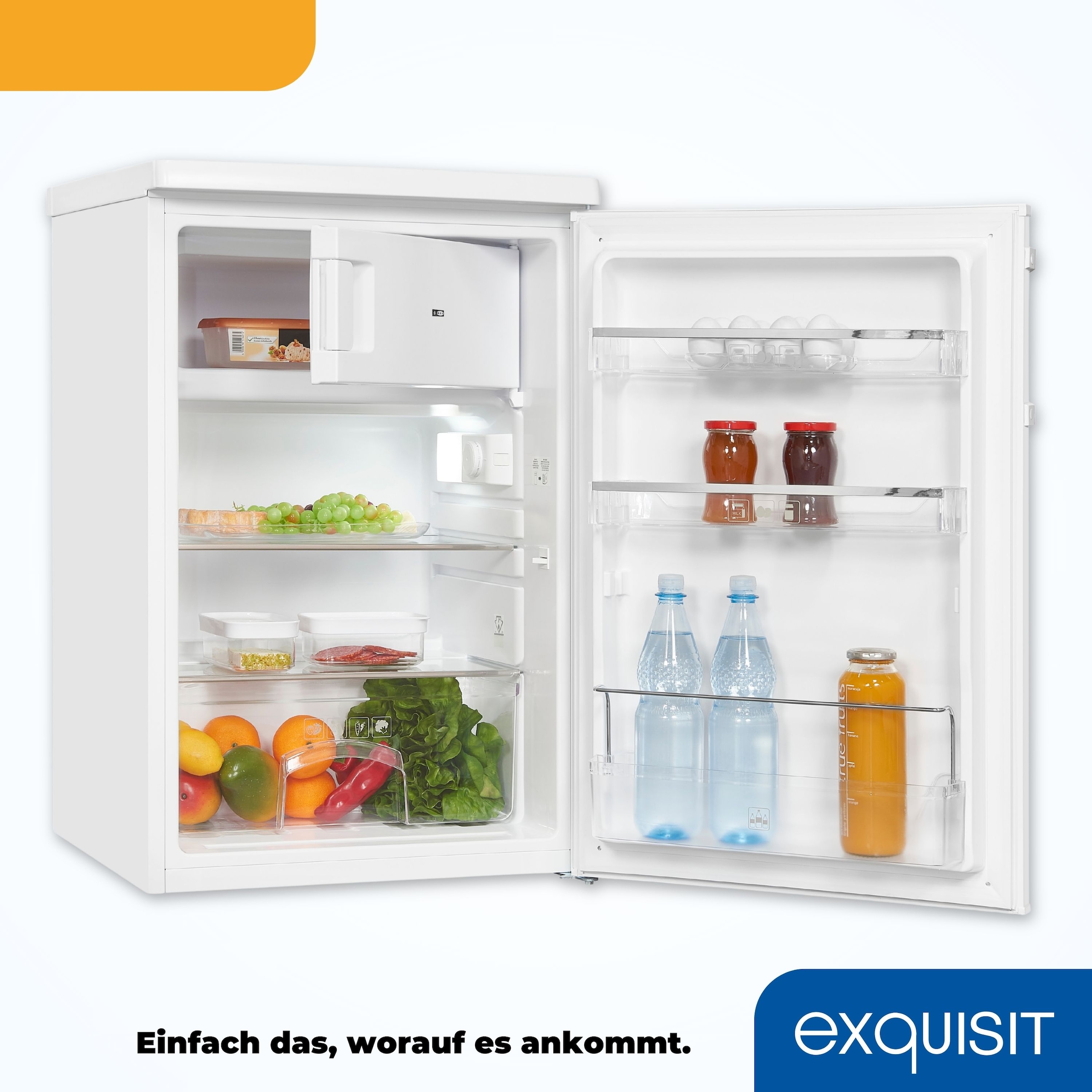 exquisit Kühlschrank »KS16-4-HE-040D weiss«, 109 Liter Nutzinhalt, stufenlose Temperaturregelung, 4 Sterne