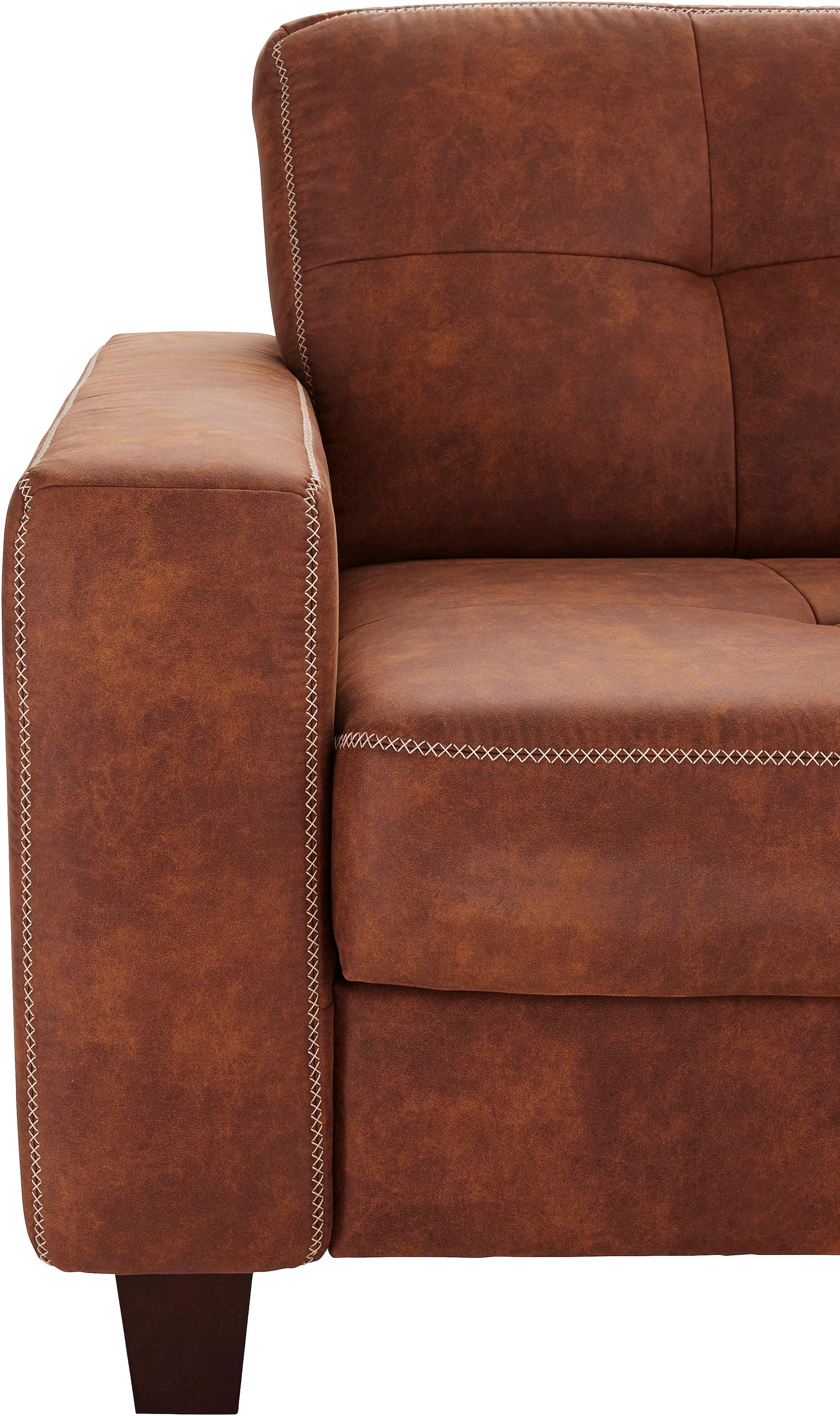 Places of Style Ecksofa »Varese L-Form«, wahlweise mit Bettfunktion und Vorziehfunktion