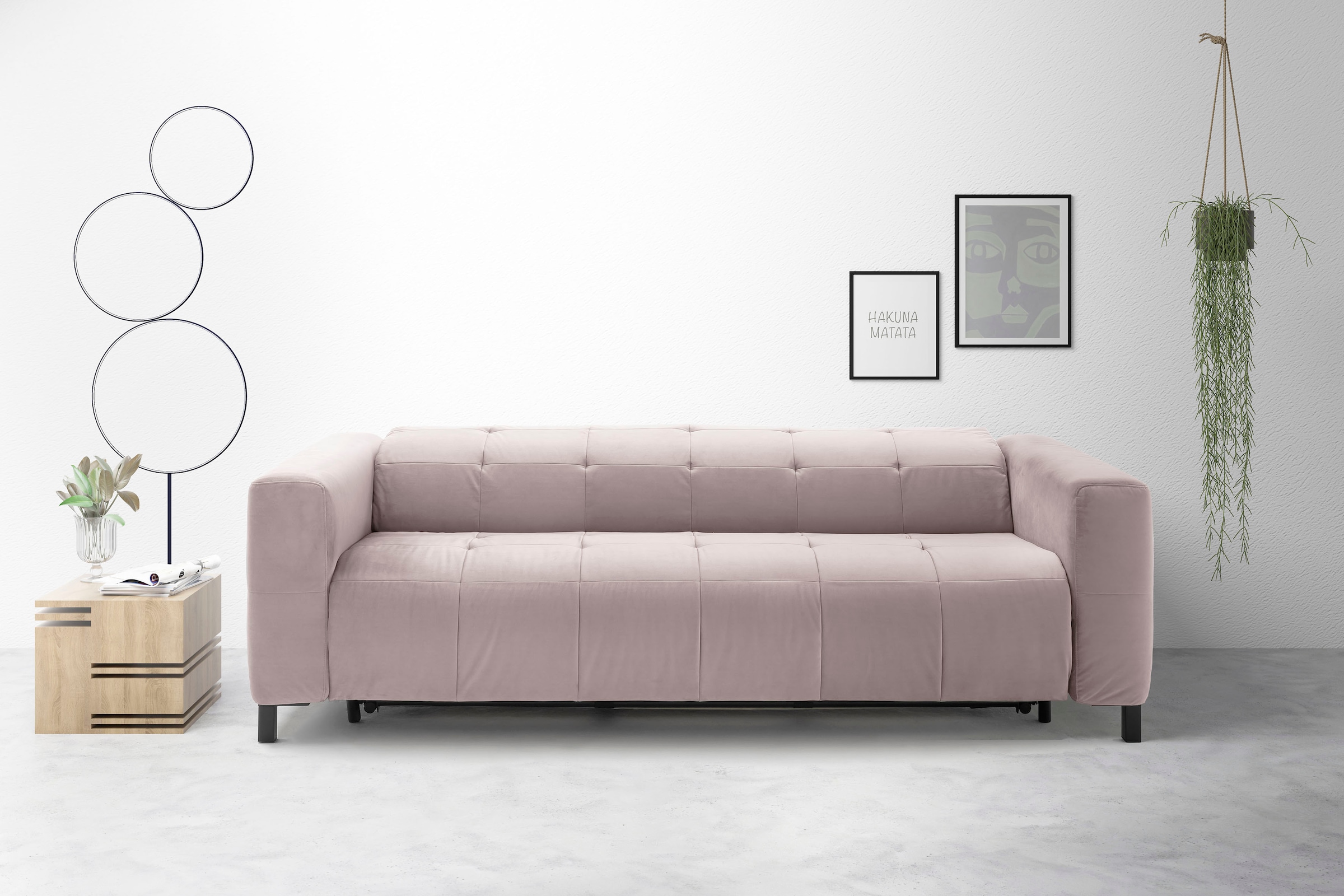 Places of Style Schlafsofa »Termini ; als Dauerschläfer geeignet durch hochwertigen Faltbeschlag«, drei Breiten und 3 Matratzenausführungen, belastbar 200 bis 270 kg