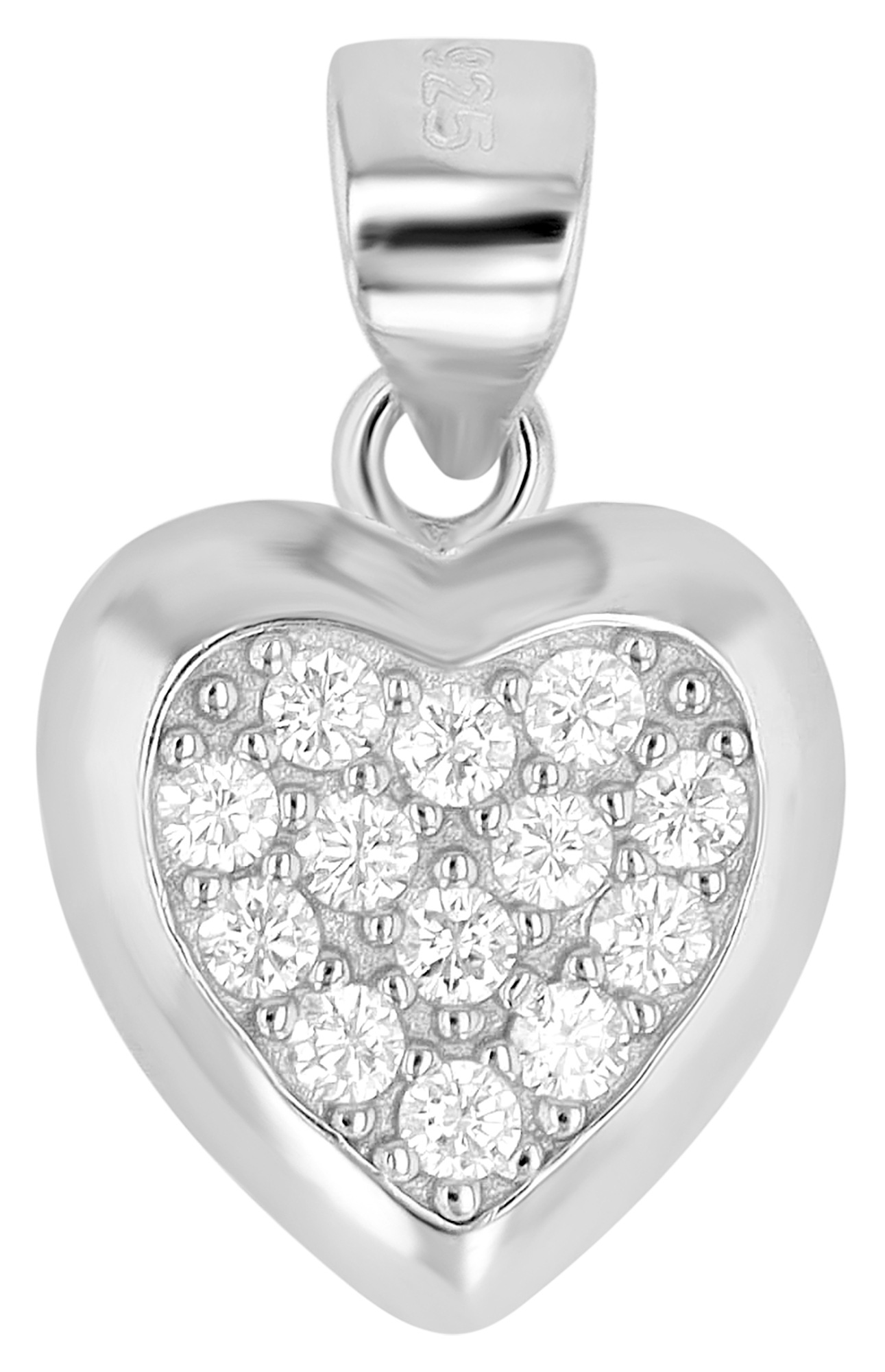 Adelia´s Herzanhänger »Damen Anhänger ¿ Herz Herzanhänger aus 925 Silber mit Zirkonia«