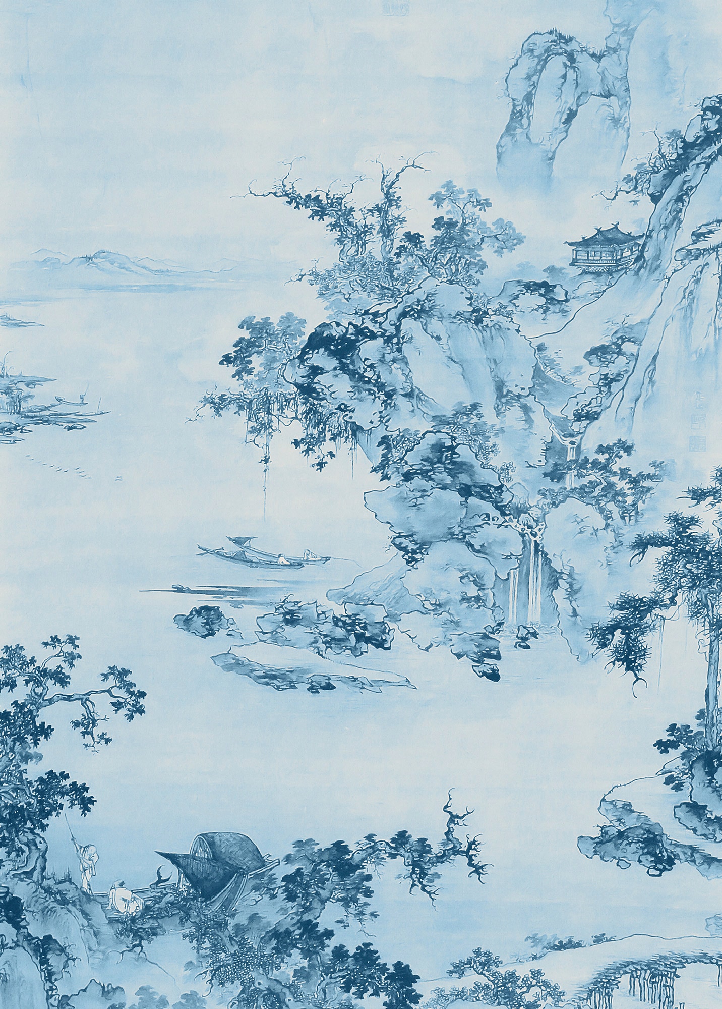 Vliestapete »Digitaldruck Vlies - Blue China - Größe 200 x 280 cm«, bedruckt,...