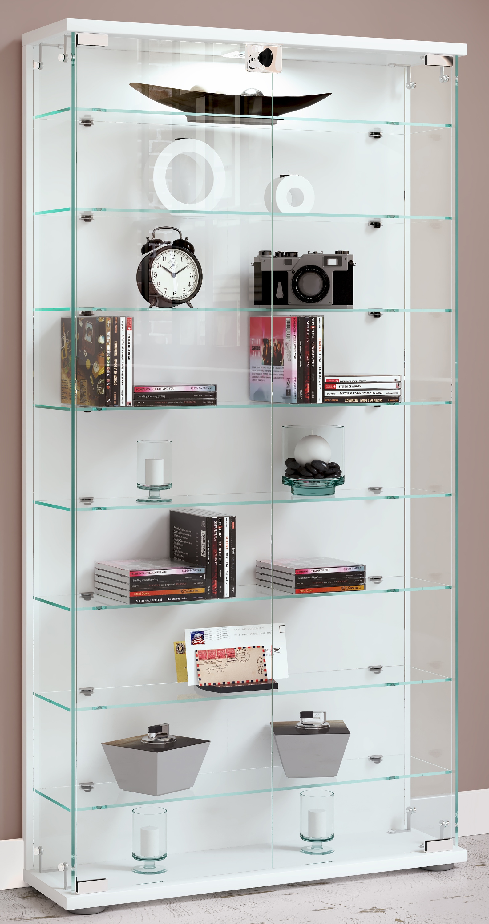 VCM Standvitrine »Holz Glas Stand Vitrine Sammelvitrine Stelas L«