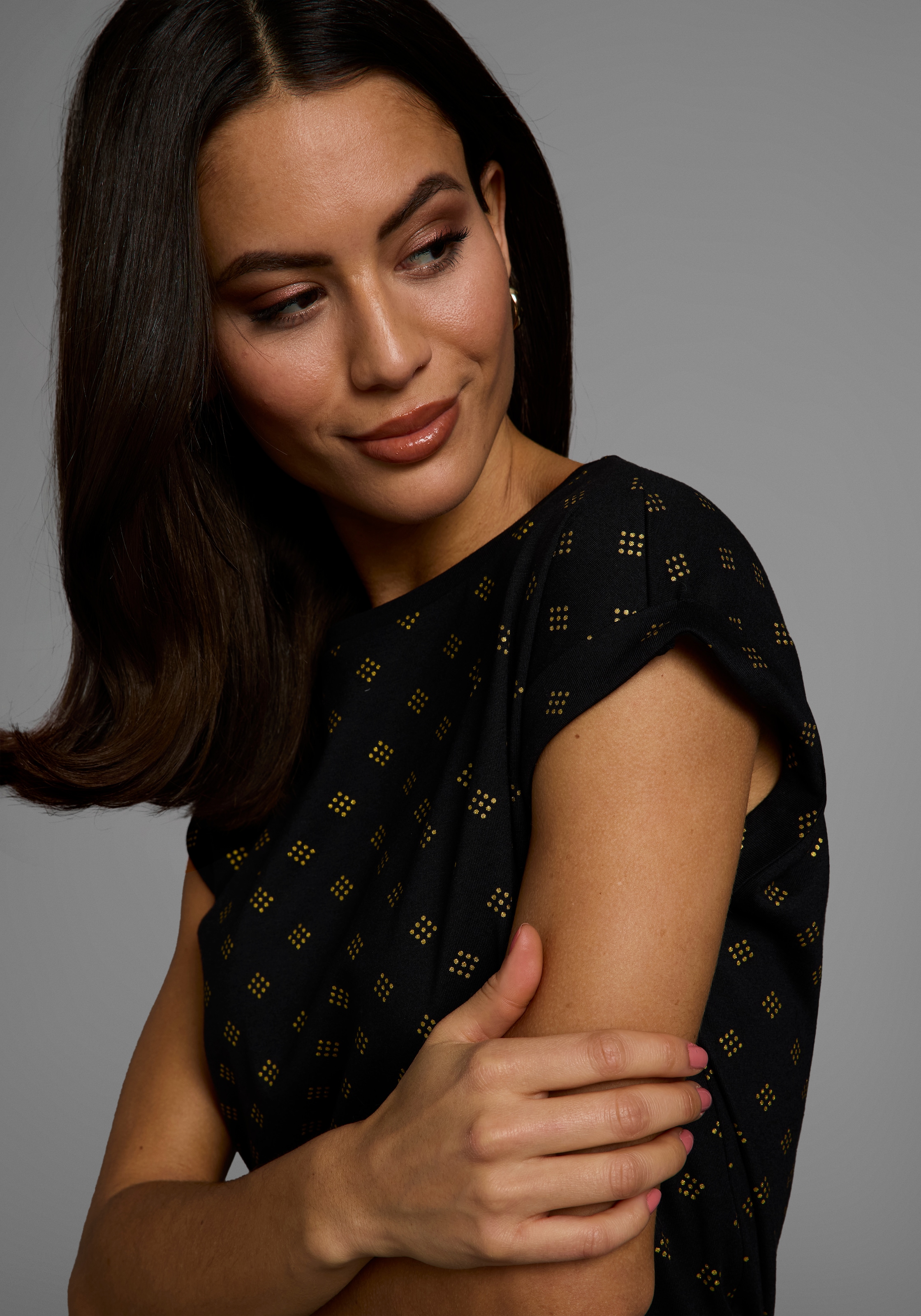 Laura Scott Rundhalsshirt, mit minimalistischem Graphik-Allover-Print - NEUE KOLLEKTION