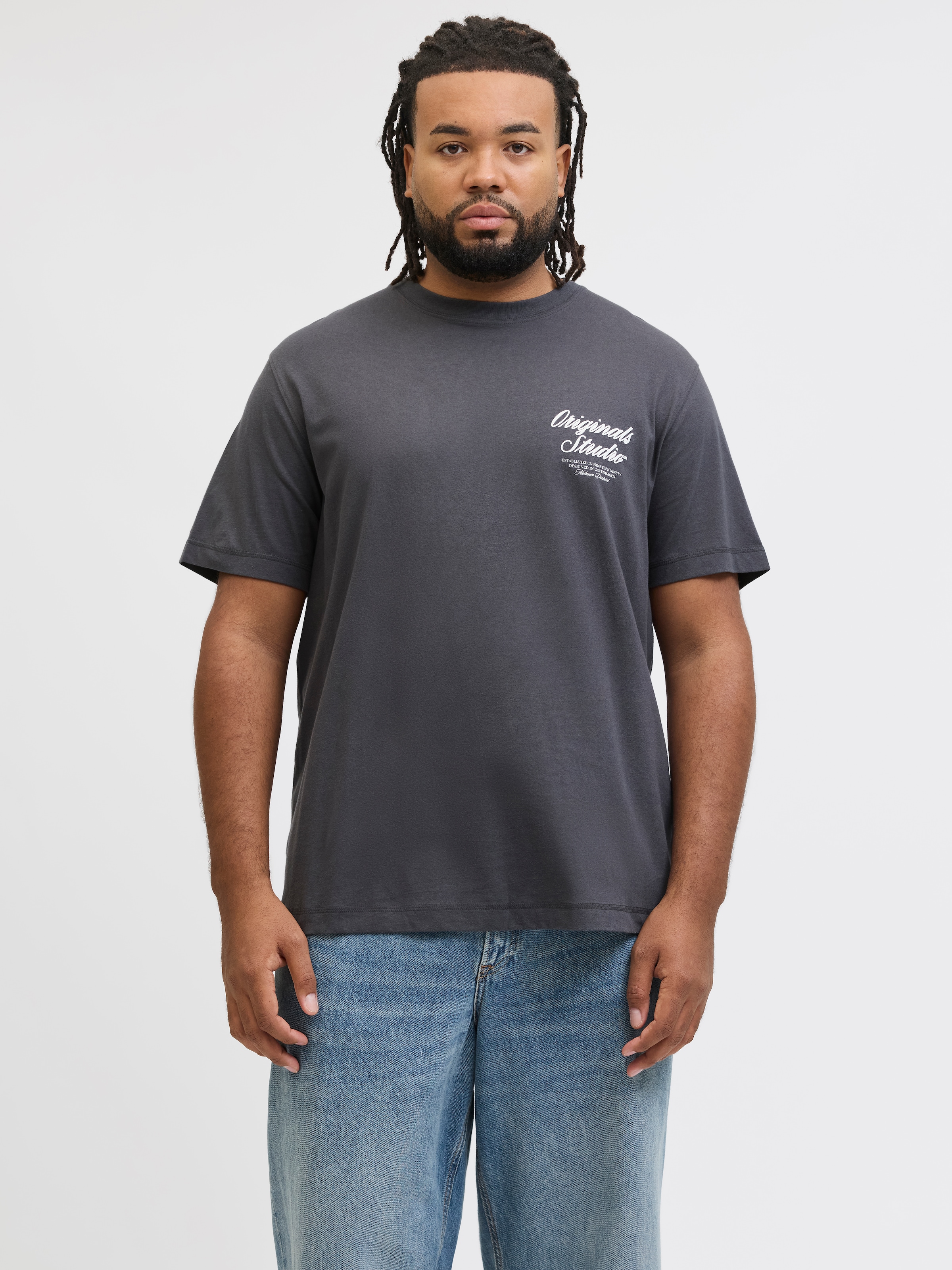 Jack & Jones PlusSize Kurzarmshirt »JORNORREBRO TYPO TEE SS CREW NECK  PLS« Baumwolle, regular fit